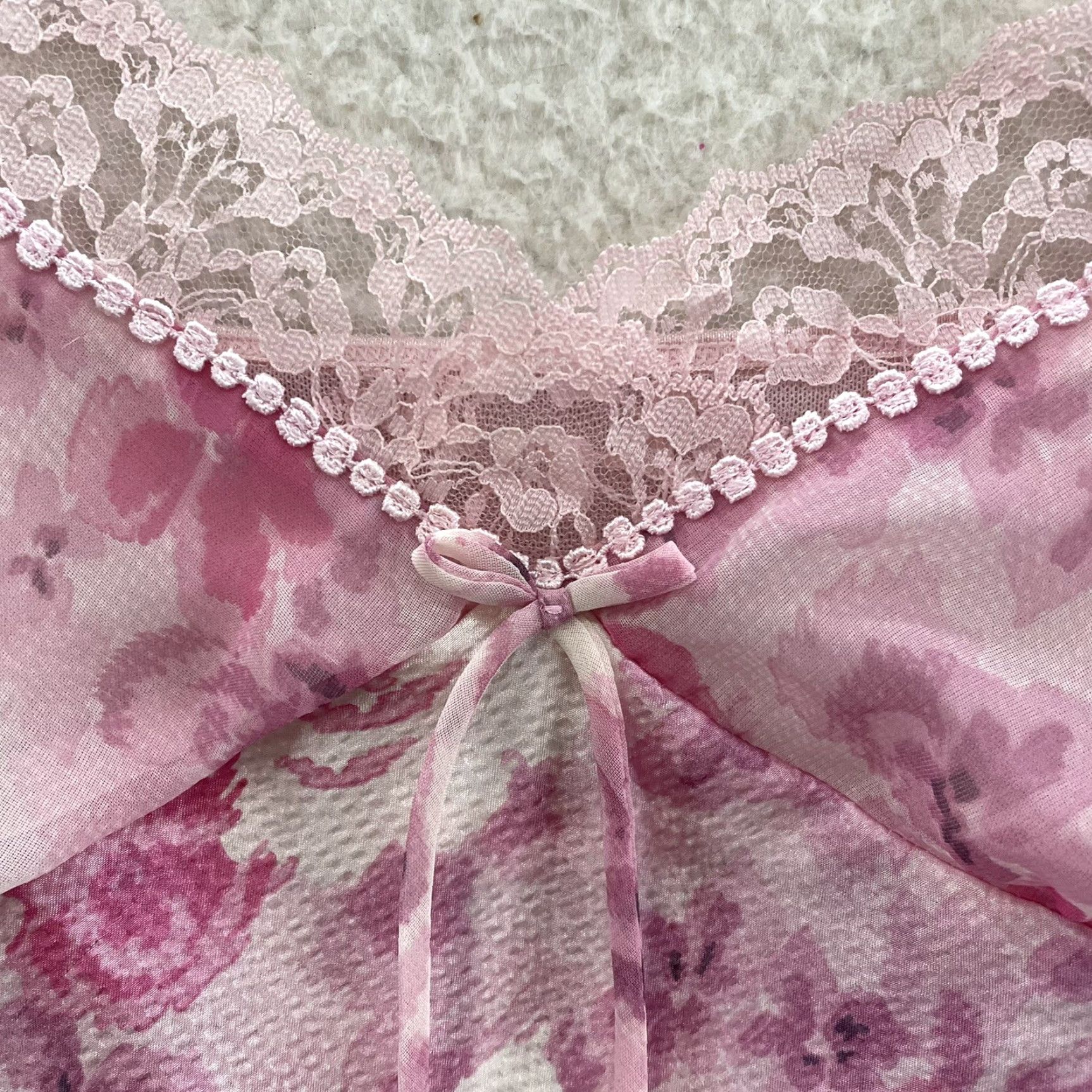 Vintage VINTAGE Y2K Camisole Top XL Pink Floral Satin Coquette Fairy Princess Girly Woman? Size XL / US 12-14 / IT 48-50 - 4 Thumbnail