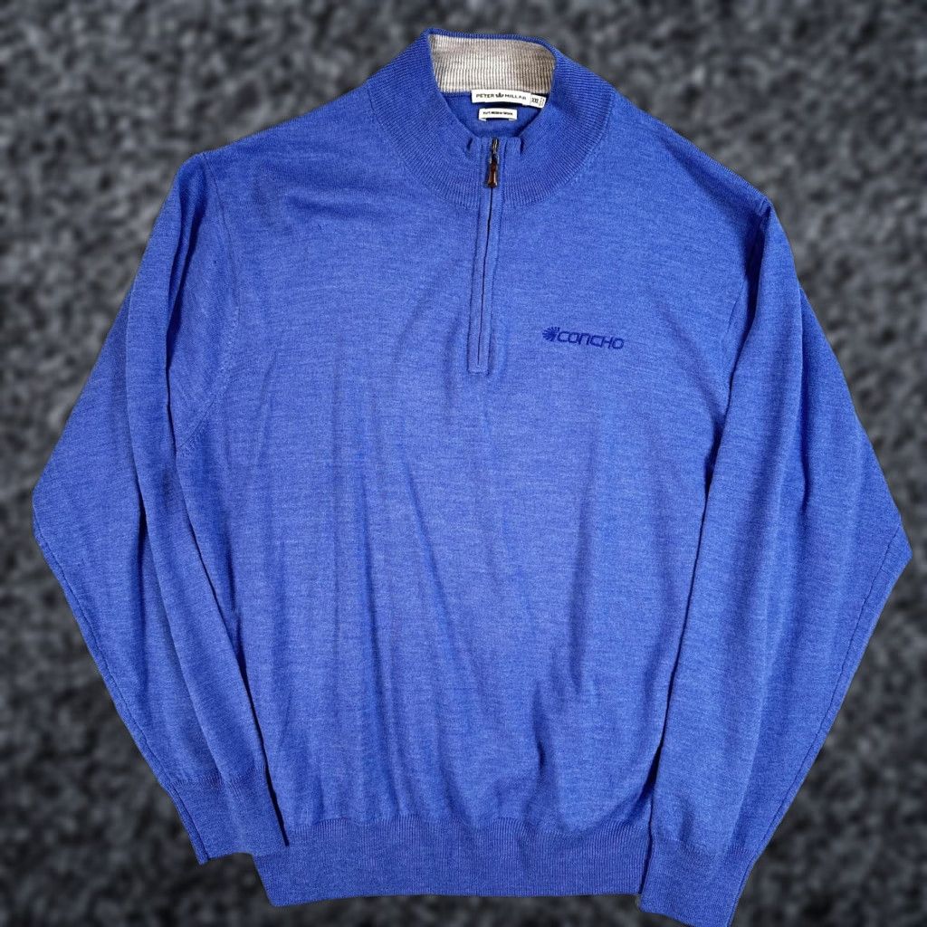Peter Millar Peter Millar Sweater Mens 2XL Blue 1/4 Zip Merino Wool Mock Neck Concho Pullover Size US XXL / EU 58 / 5 - 1 Thumbnail
