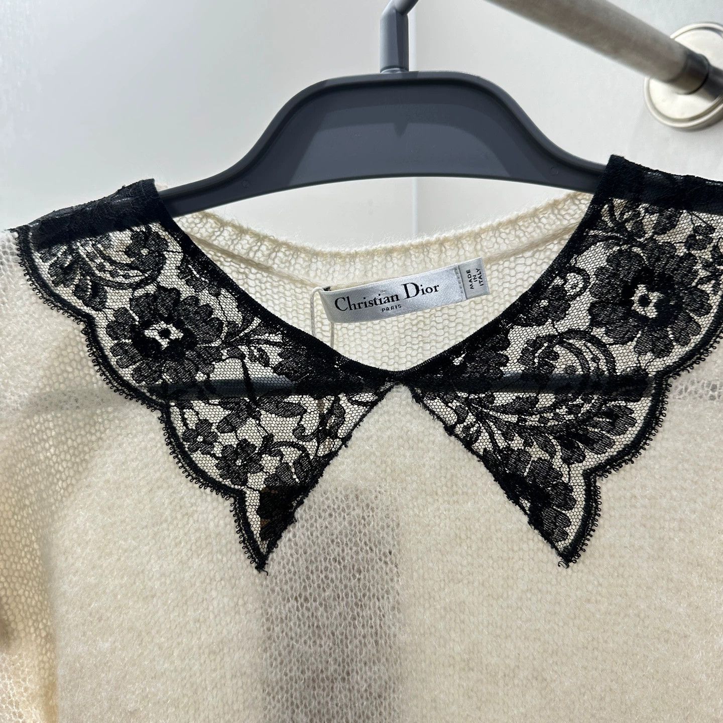 Christian Dior Monsieur Dior apr477 24FW lace-collar alpaca wool sweater 36 Size XS / US 0-2 / IT 36-38 - 6 Thumbnail