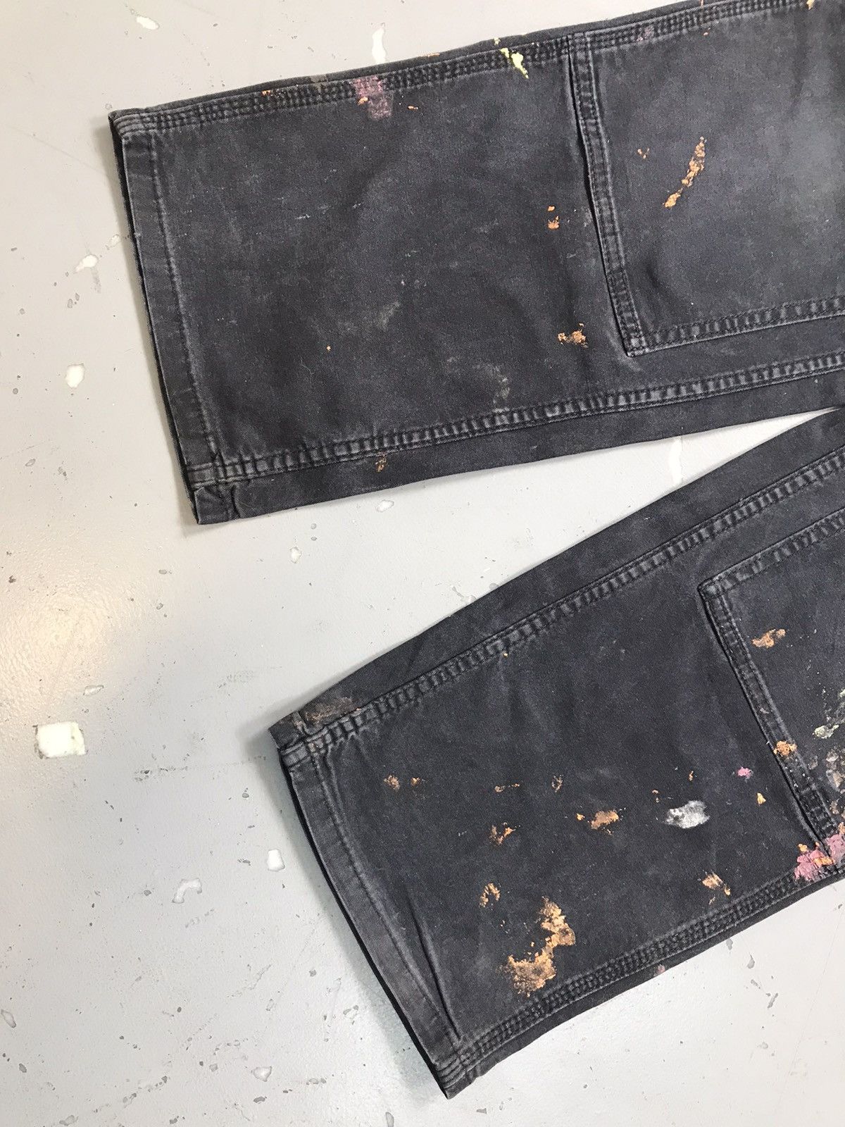 Carhartt Vintage Carhartt double knee paint splatter workwear denim Size US 35 - 4 Thumbnail