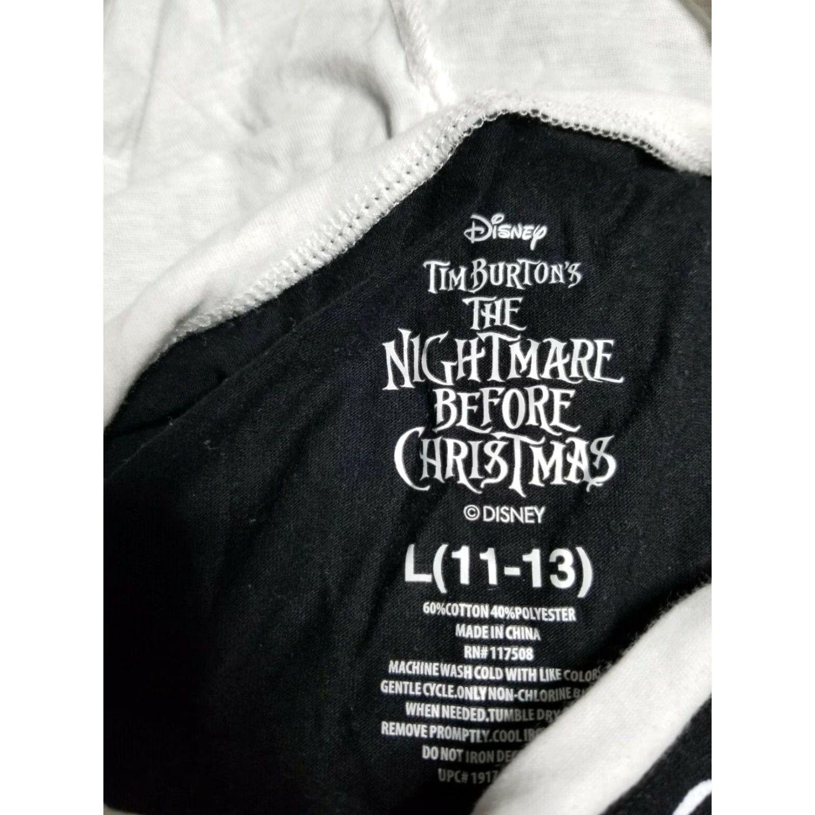 Disney Nightmare Before Christmas Hoodie Hooded Skeleton T Shirt Tuxedo Size L Size L / US 10 / IT 46 - 3 Thumbnail