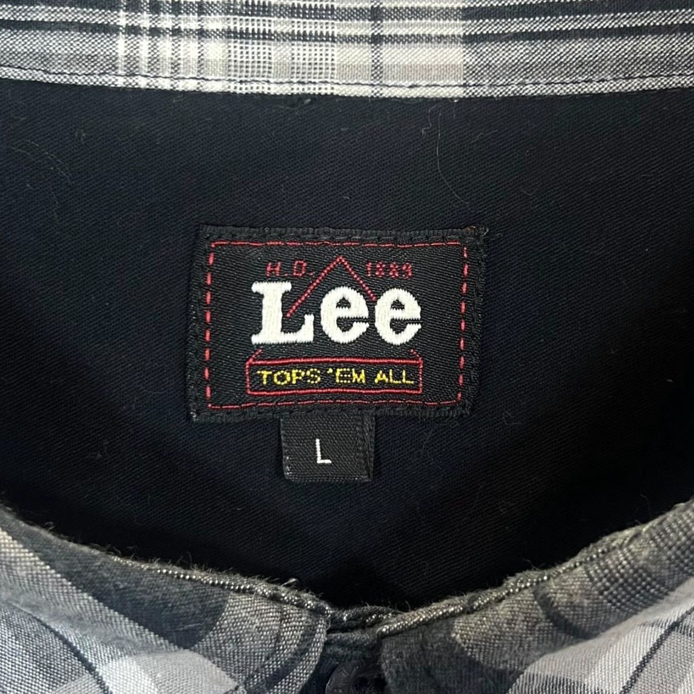 Lee VINTAGE LEE Cowboy Western Black White Grey Plaid Check Popper Shirt Large Mens Button-Up Long Sleeve Western Popper Shirt Size US L / EU 52-54 / 3 - 4 Thumbnail