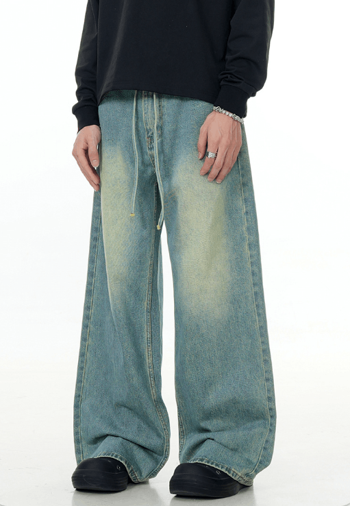 Japanese Brand Vintage cleanfit drawstring straight loose distressed jeans Size US 32 / EU 48 - 4 Thumbnail
