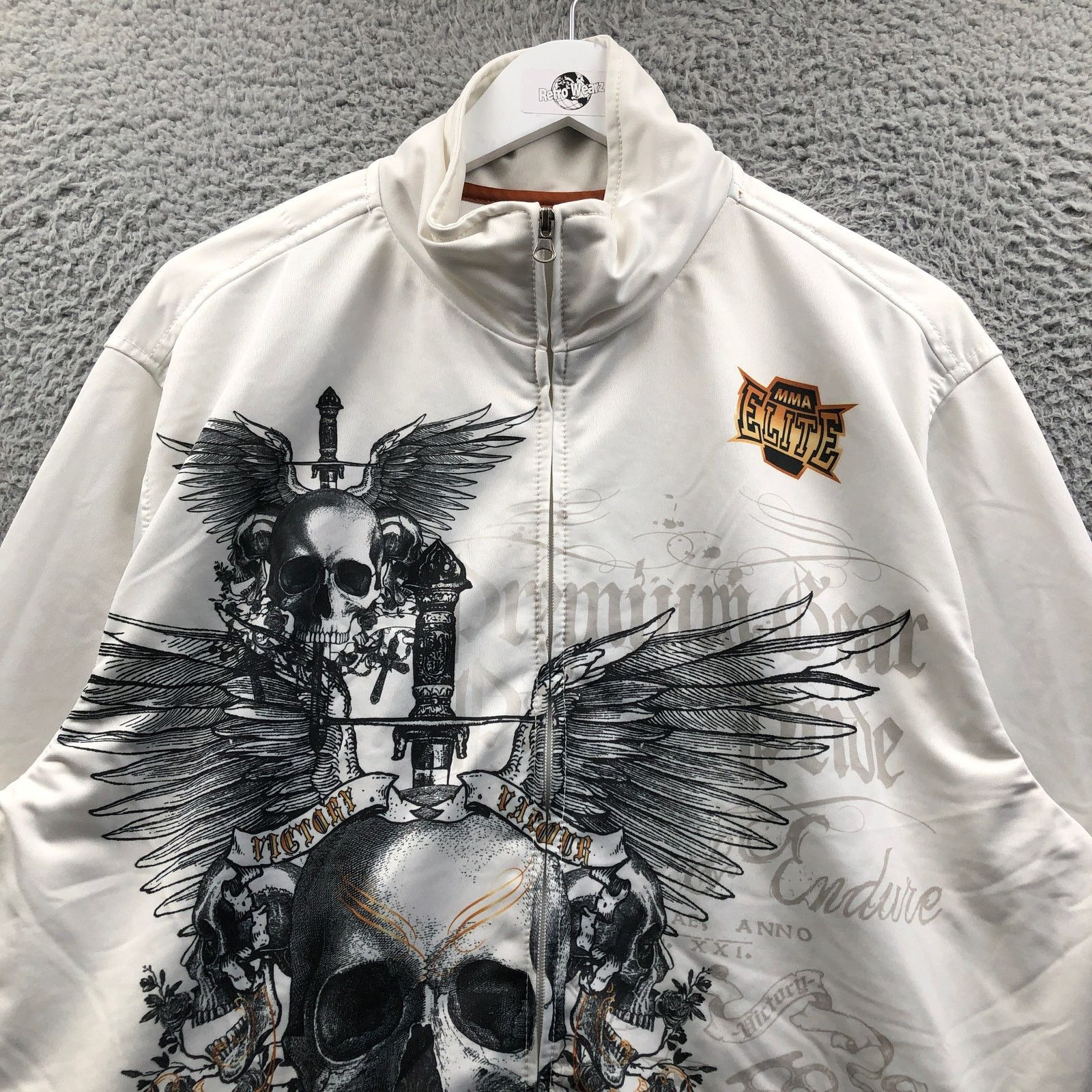 Other MMA Elite Skull Wings Track Jacket Mens Large Long Sleeve Size US L / EU 52-54 / 3 - 6 Thumbnail