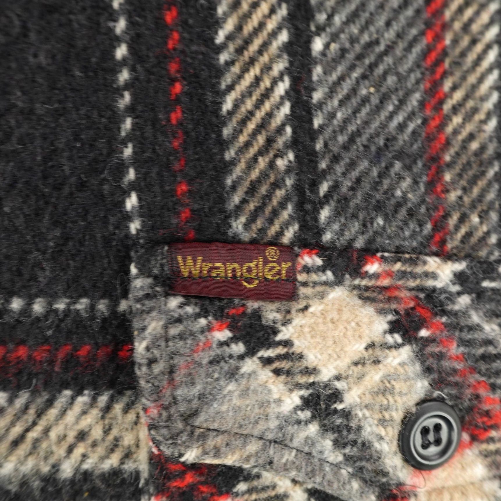 Wrangler Vintage Wrangler Shirt Mens XL Black Beige Plaid Flannel Shacket Western Heavy Size US XL / EU 56 / 4 - 4 Thumbnail