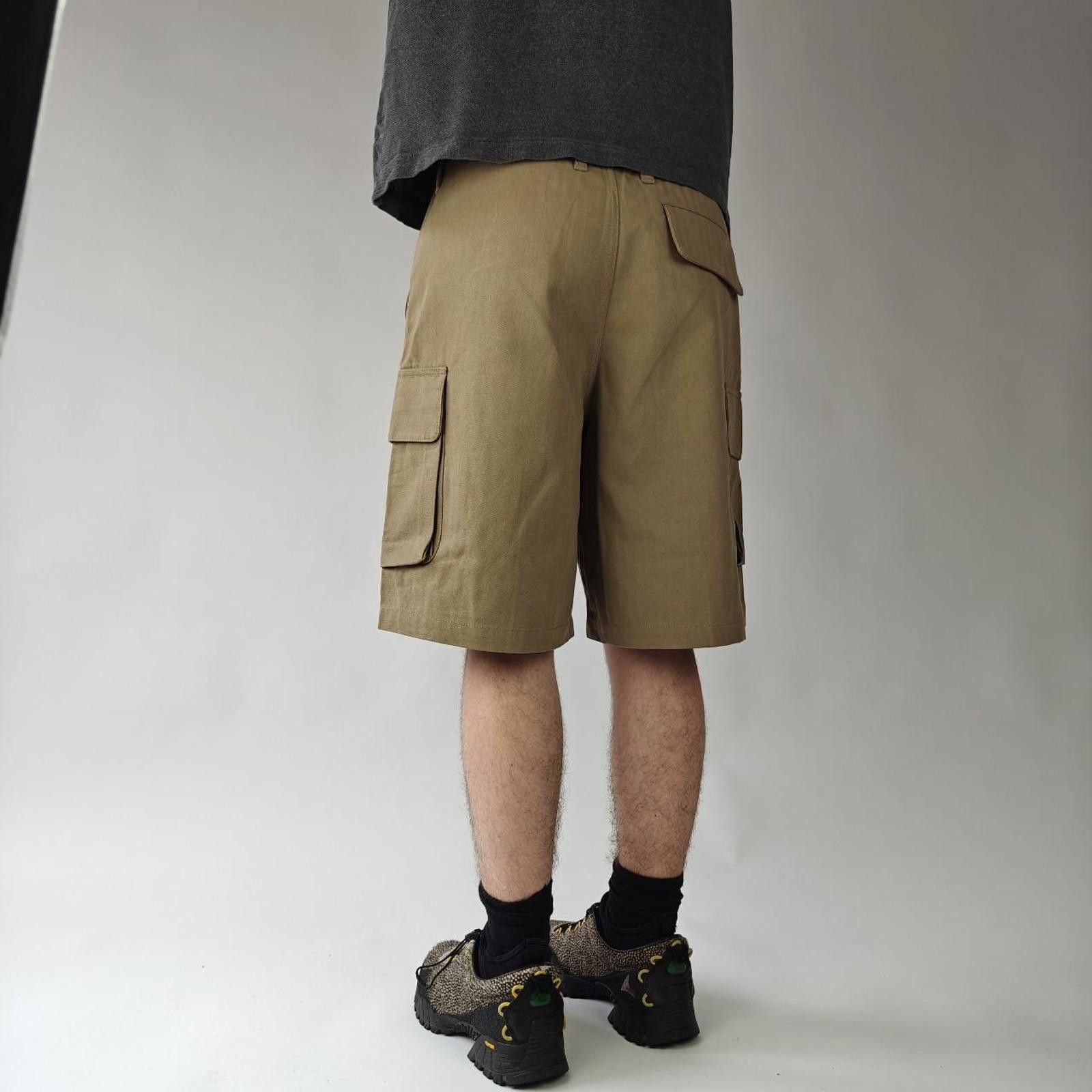 Other Khaki Wide Leg Herringbone Work Shorts Size US 32 / EU 48 - 4 Thumbnail