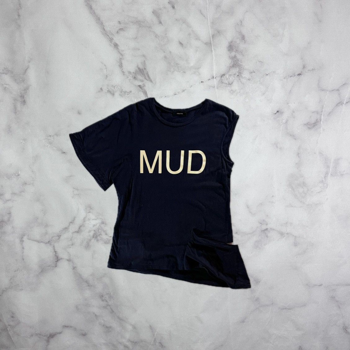image of Jun Takahashi x Undercover S/s15 Mud Rug Deformed Tee in Blue, Men's (Size Medium)