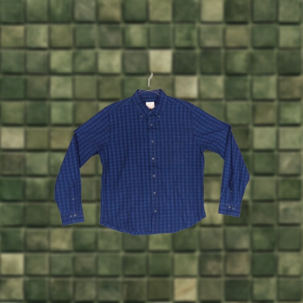 Brooks Brothers Brooks Brothers Red Fleece Shirt Mens L Button-Down Long Sleeve Blue Check Cotton Woven Regular Fit Size US L / EU 52-54 / 3 - 1 Thumbnail