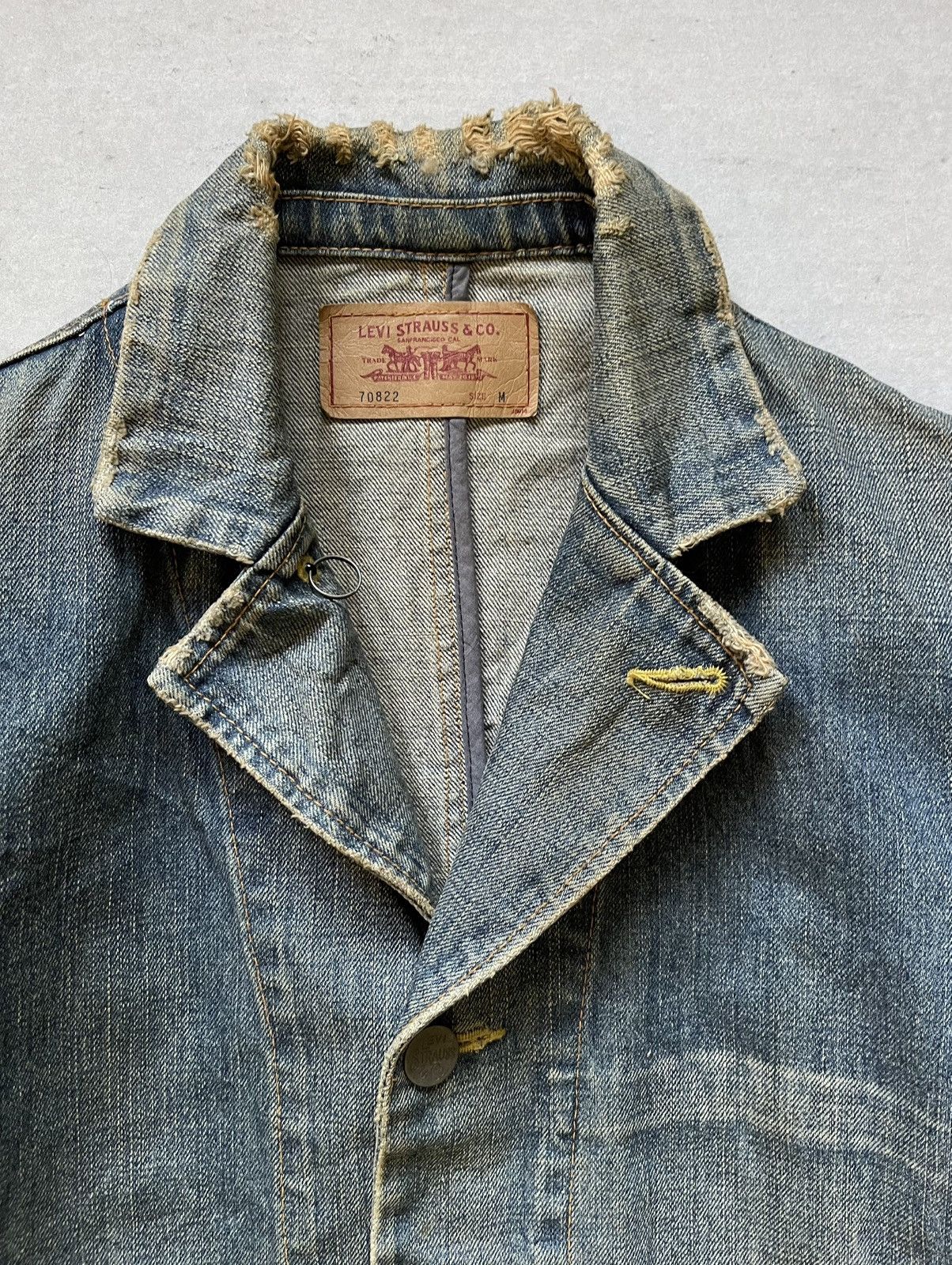 Levi's Vintage Clothing 🔥Vintage Levis Distressed Denim Chore Jacket Size US M / EU 48-50 / 2 - 9 Thumbnail