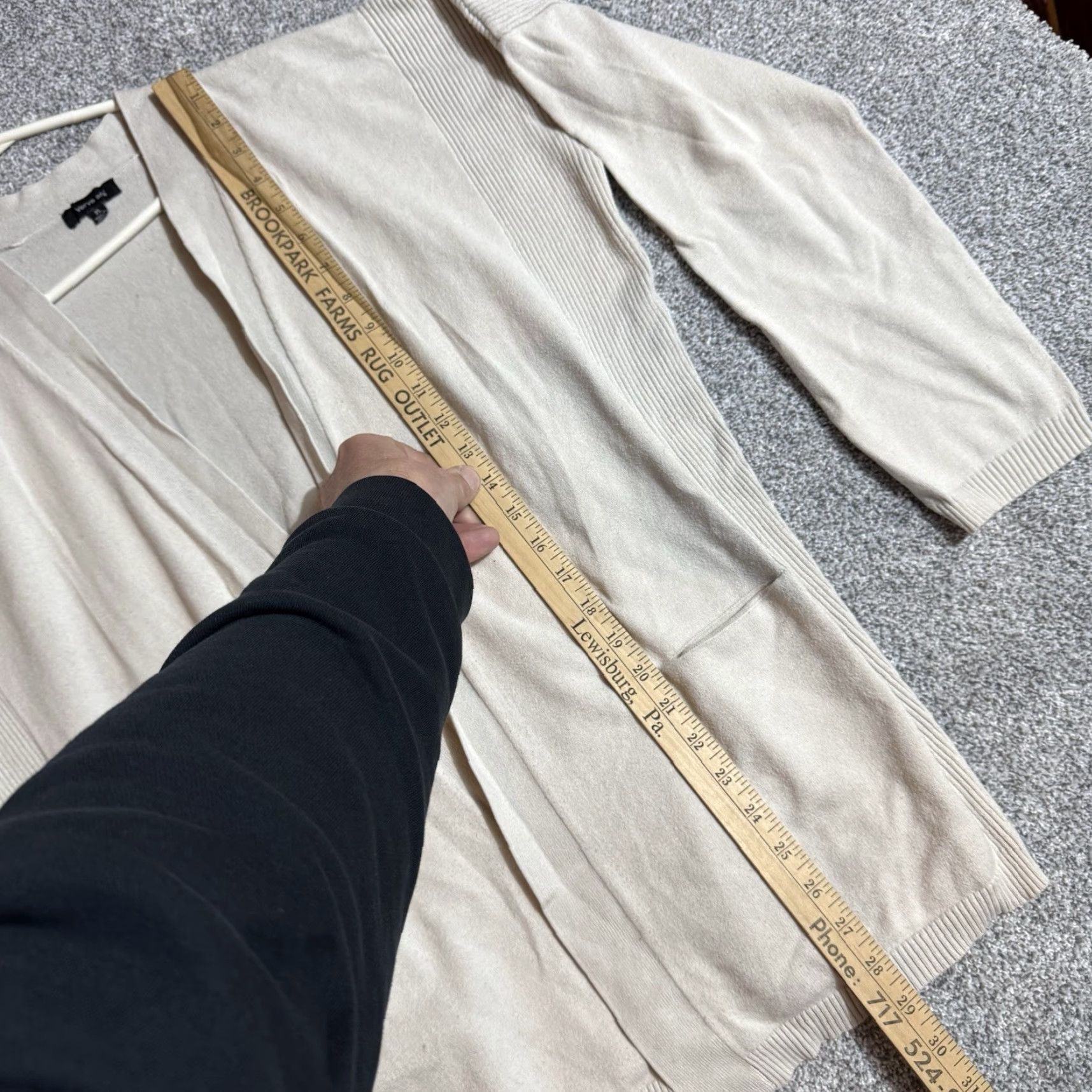 Vintage Verve Ami Cardigan Sweater Women XL Ribbed Knit Nature Earthy Layering Cozy Pockets Ivory Vintage? No, Vintage: No. Size XL / US 12-14 / IT 48-50 - 4 Thumbnail