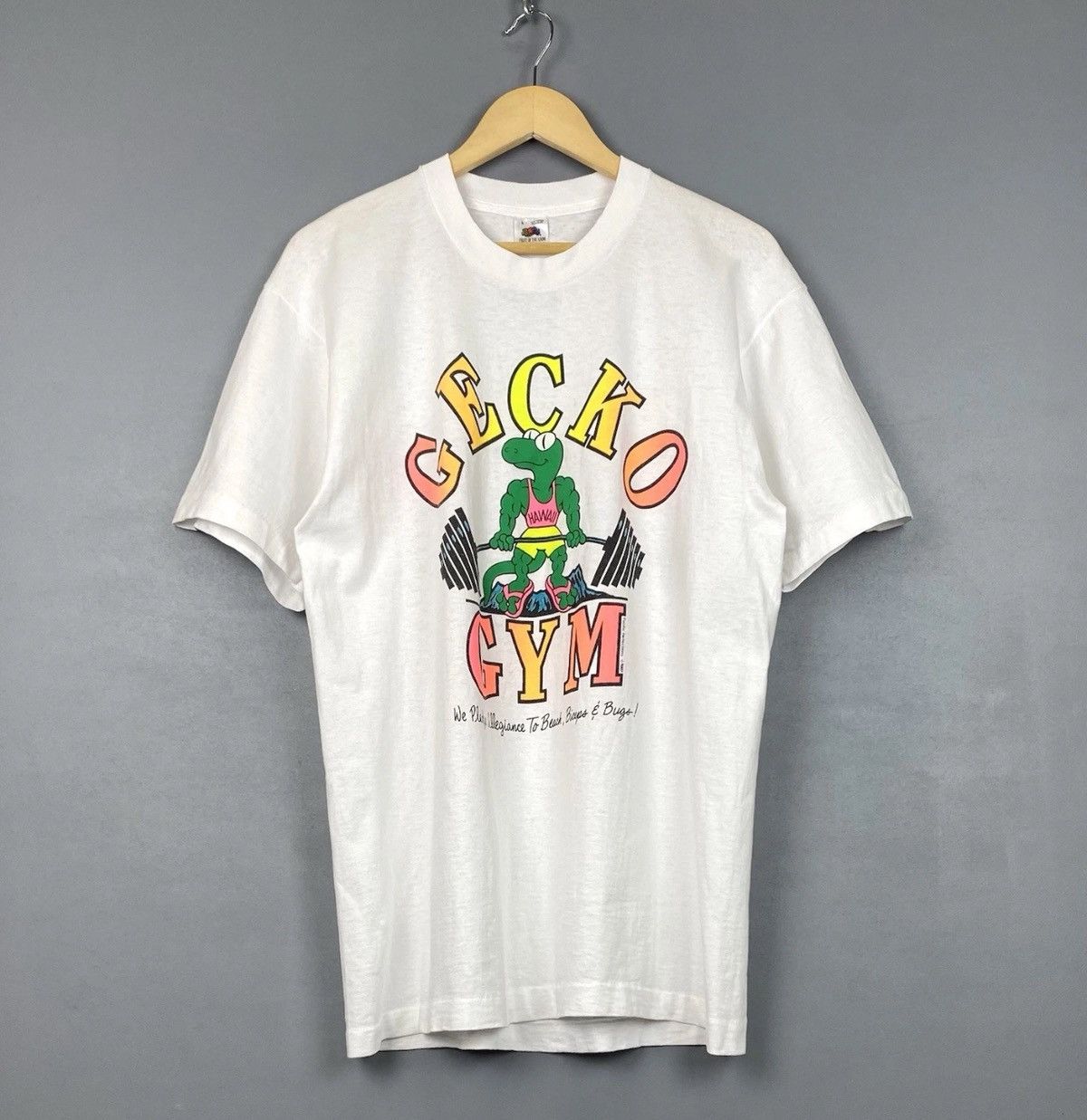 Vintage Vintage 1987 Gecko Gym Hawaii T-Shirt Top White Made in USA Size US L / EU 52-54 / 3 - 1 Thumbnail