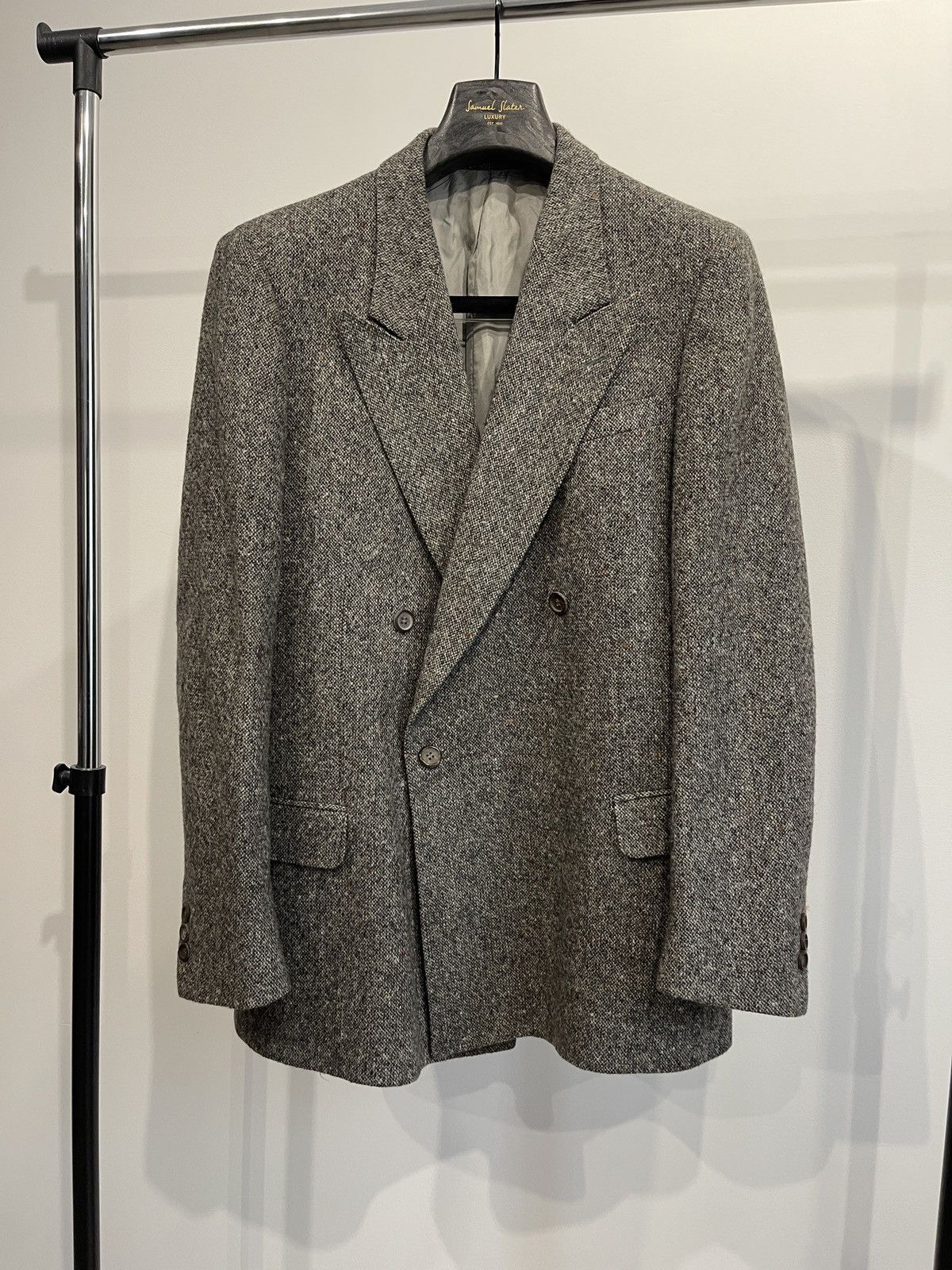 Vintage Senza Limiti Double Breasted Wool Tweed Blazer 42R Size 42R - 1 Thumbnail