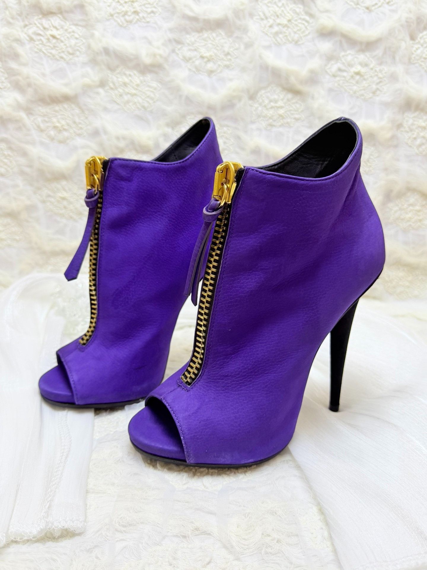 Giuseppe Zanotti Giuseppe Zanotti Leather Purple Boots us_5-5 Women Size US 5.5 / IT 35.5 - 1 Thumbnail