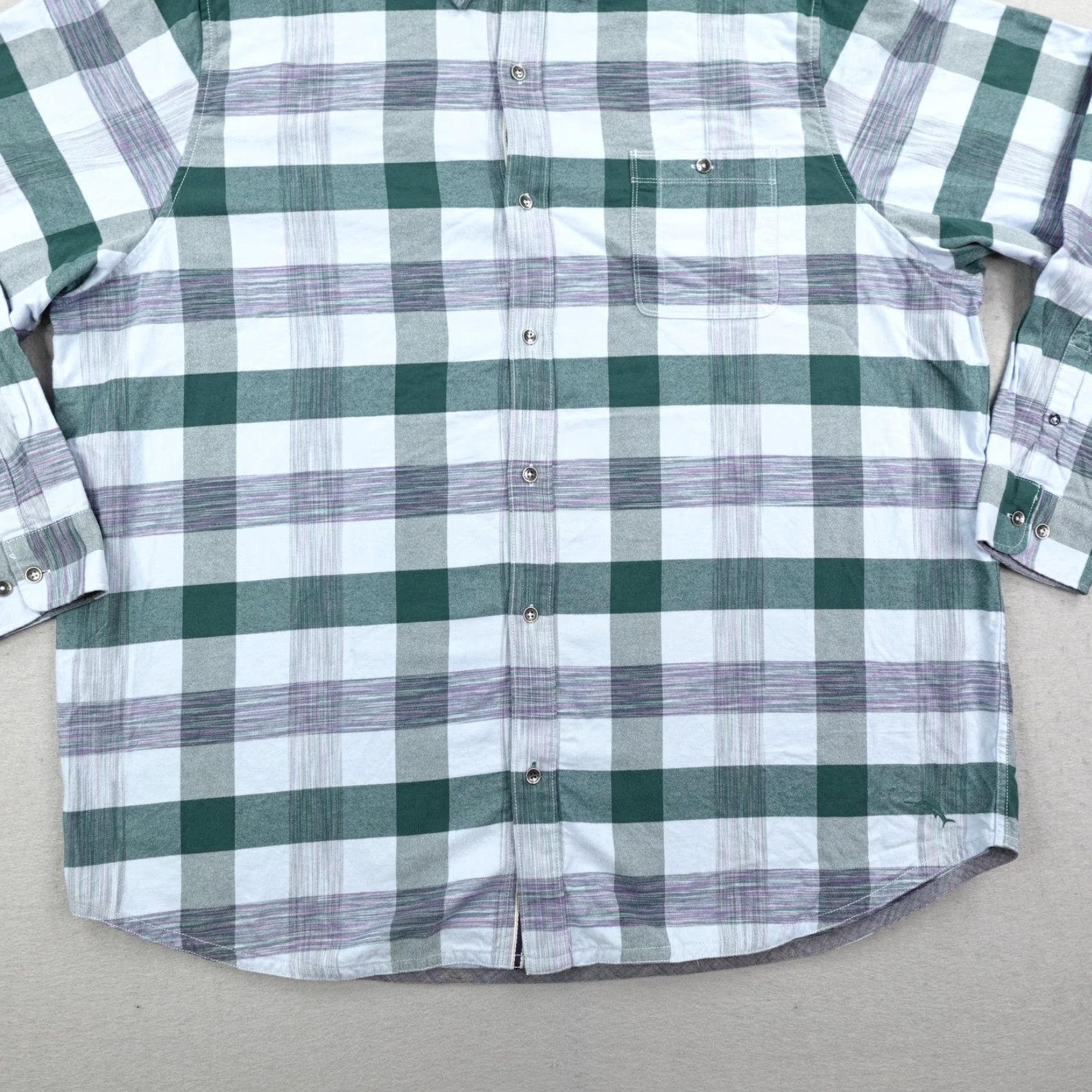 Tommy Bahama TOMMY BAHAMA Flannel Shirt Men 3XLT Long Sleeve Blue Plaid Outdoor Button-Up Size US XXL / EU 58 / 5 - 4 Thumbnail