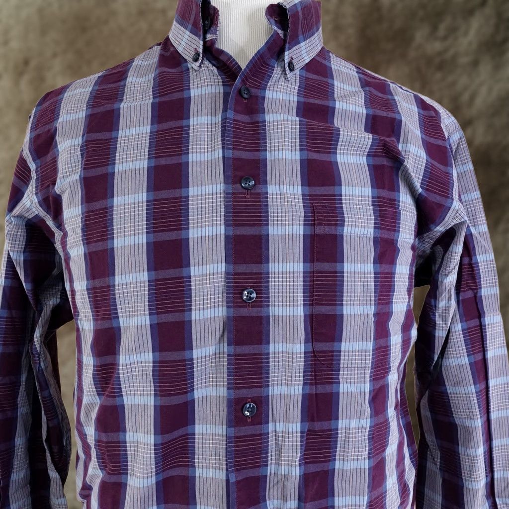 Roundtree & Yorke ROUNDTREE & YORKE PLAID BUTTON DOWN SHIRT MENS SIZE L Size US L / EU 52-54 / 3 - 1 Thumbnail