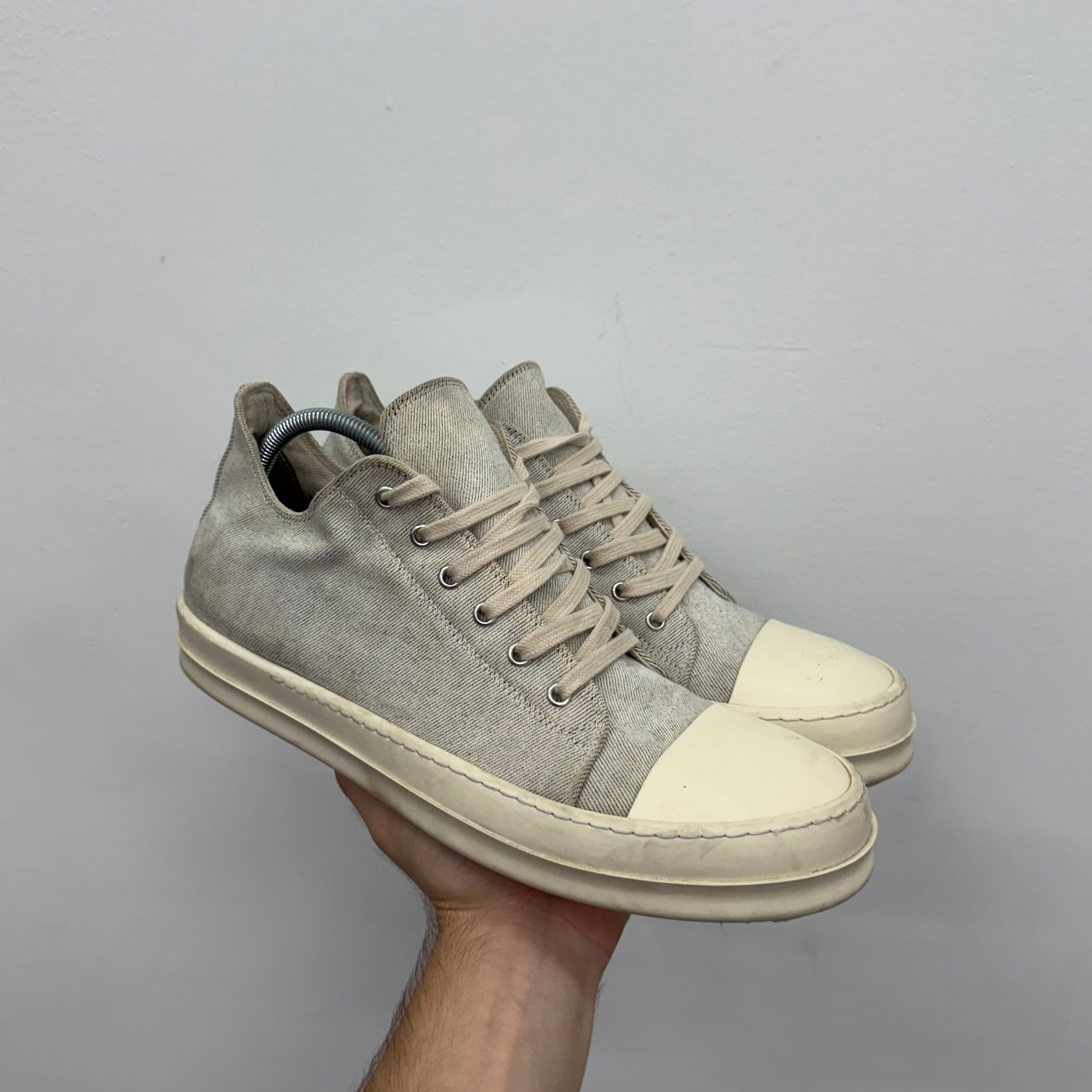 Rick Owens Drkshdw Rick Owens DRKSHDW Cream Ramone Sneakers - Size 44 (US 11) Size US 11 / EU 44 - 1 Thumbnail
