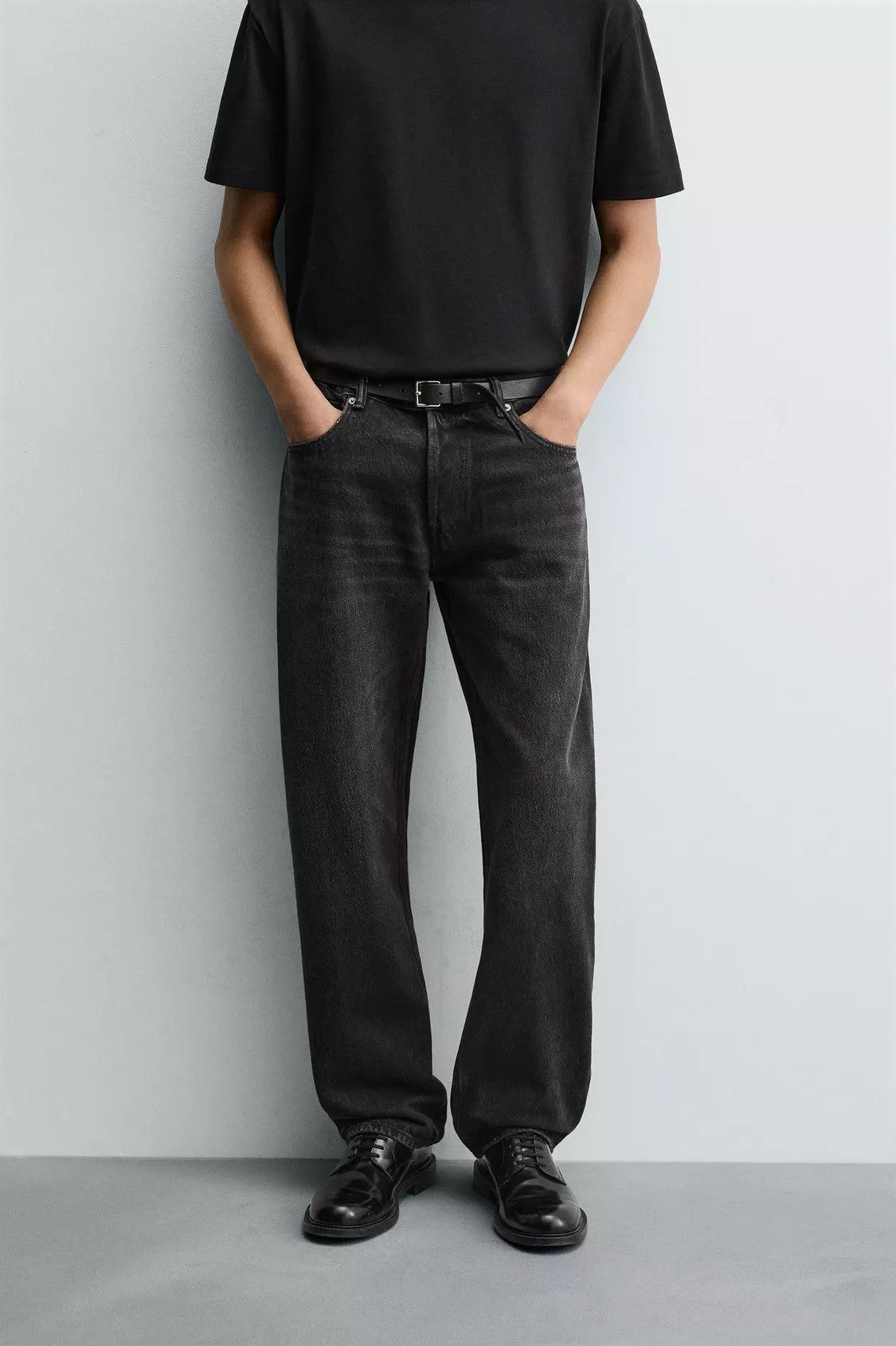 Zara Zara Straight Fit Denim Jeans Charcoal Vintage Black Size 29 Size US 29 - 9 Thumbnail