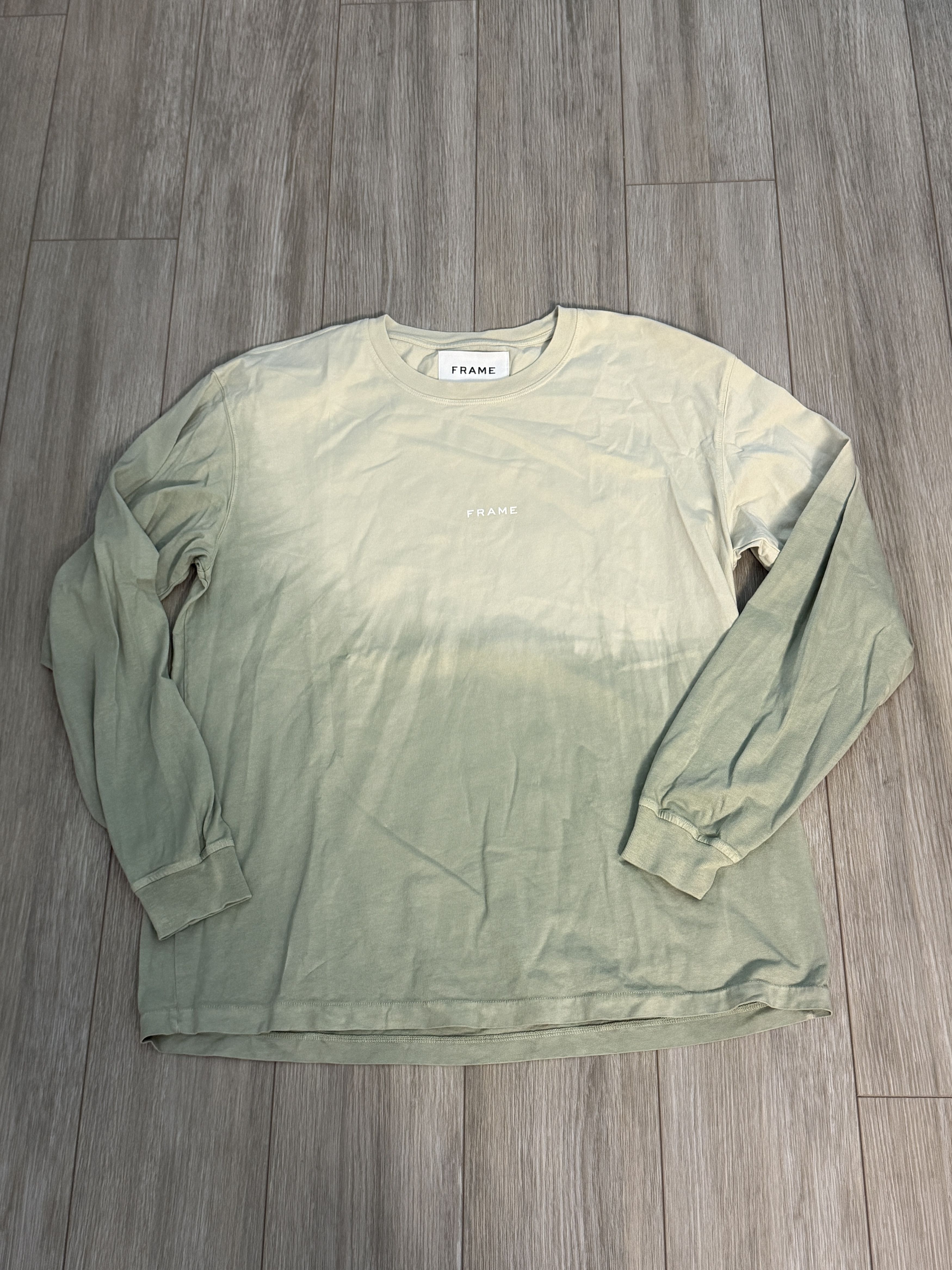 Frame FRAME Long Sleeve Dip Dye Shirt Green Ombre Size L Worn Once Size US L / EU 52-54 / 3 - 1 Thumbnail