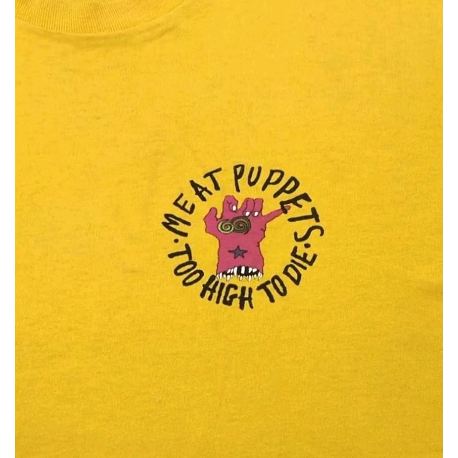 Fruit Of The Loom VINTAGE Meat Puppets Band Shirt "Too High To Die" Single Stitch XL Fruit of the Loom Yellow Mens Size US XL / EU 56 / 4 - 4 Thumbnail