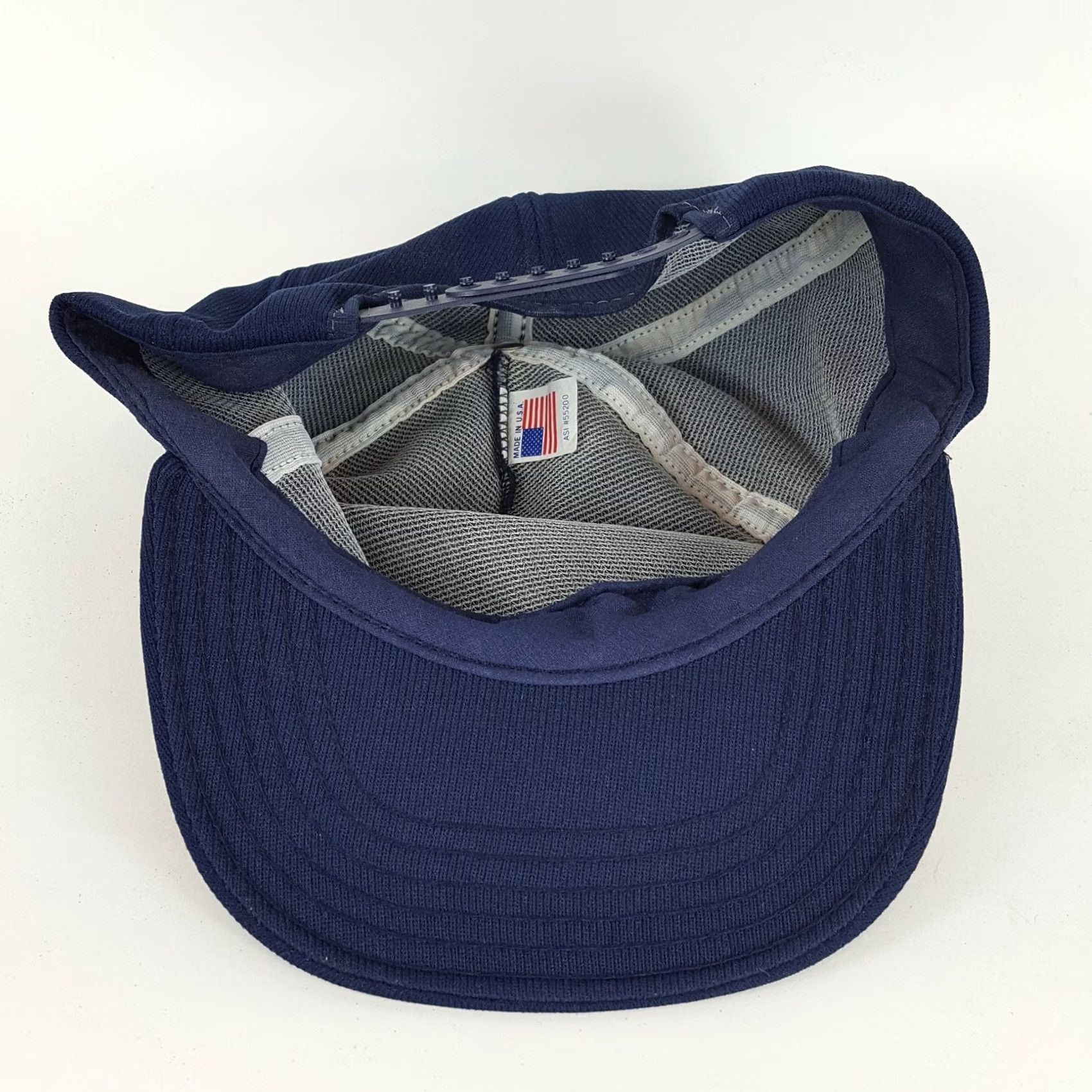 Vintage Vintage Lumber USA Trucker Hat Snapback Puff Print Cap Blue Navy Men Adjustable Cap Size ONE SIZE - 6 Thumbnail