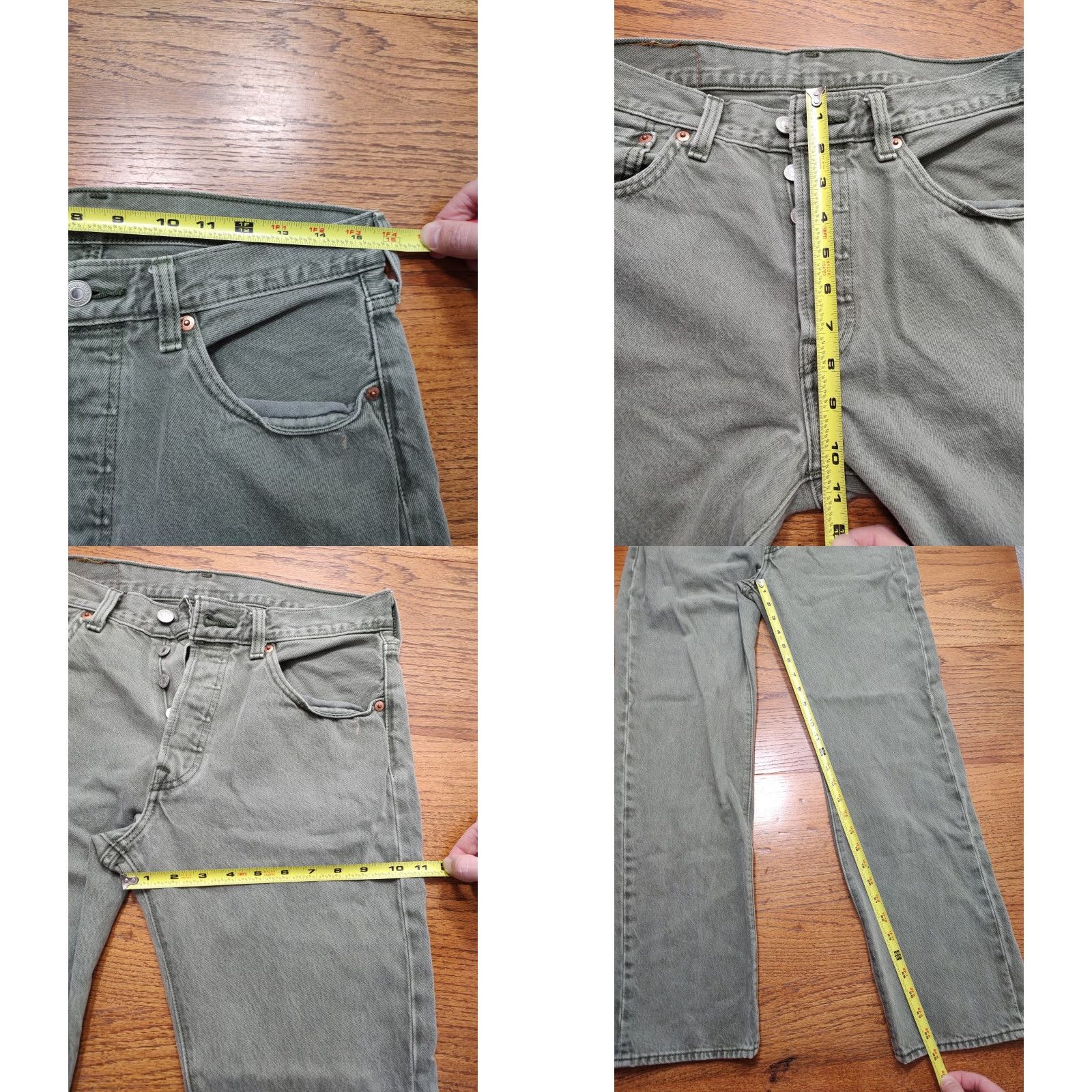 Levi's VINTAGE Levi's 501 Jeans Mens Fit 31x29 Green Original Fit Button Fly Straight Leg Size US 31 - 8 Thumbnail