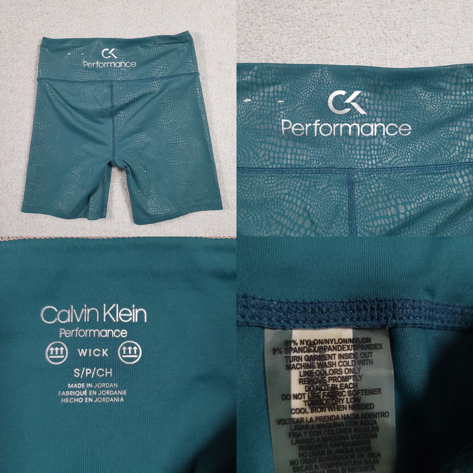 Calvin Klein Calvin Klein Womens Yoga Bike Shorts Green Animal Print Small S Regular Nylon Spandex Lightweight Comfort Inseam 7 in Activewear Outdoor Sports Womens Size 28" / US 6 / IT 42 - 8 Thumbnail