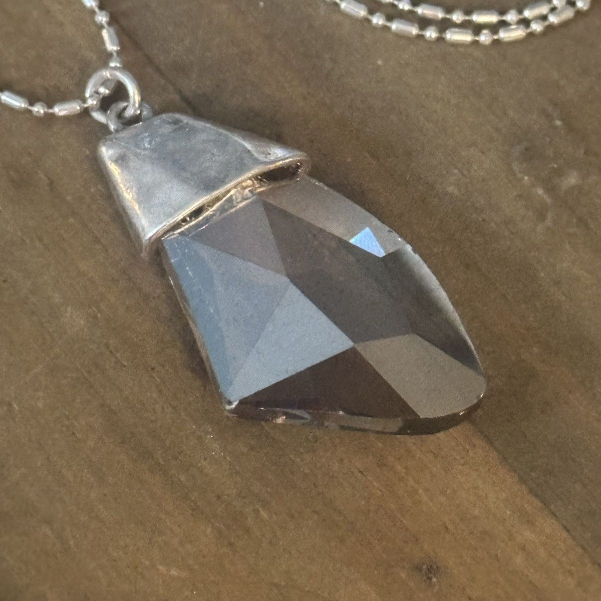 Chicos Chico’s long silver tone chunky crystal pendant necklace Size ONE SIZE - 3 Thumbnail