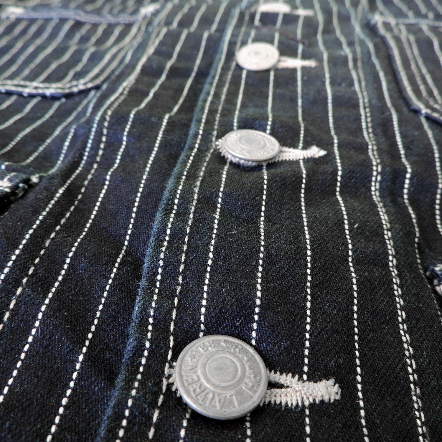 RRL Ralph Lauren RRL RALPH LAUREN STRIPES HICKORY INDIGO WABASH VEST Size US S / EU 44-46 / 1 - 7 Thumbnail