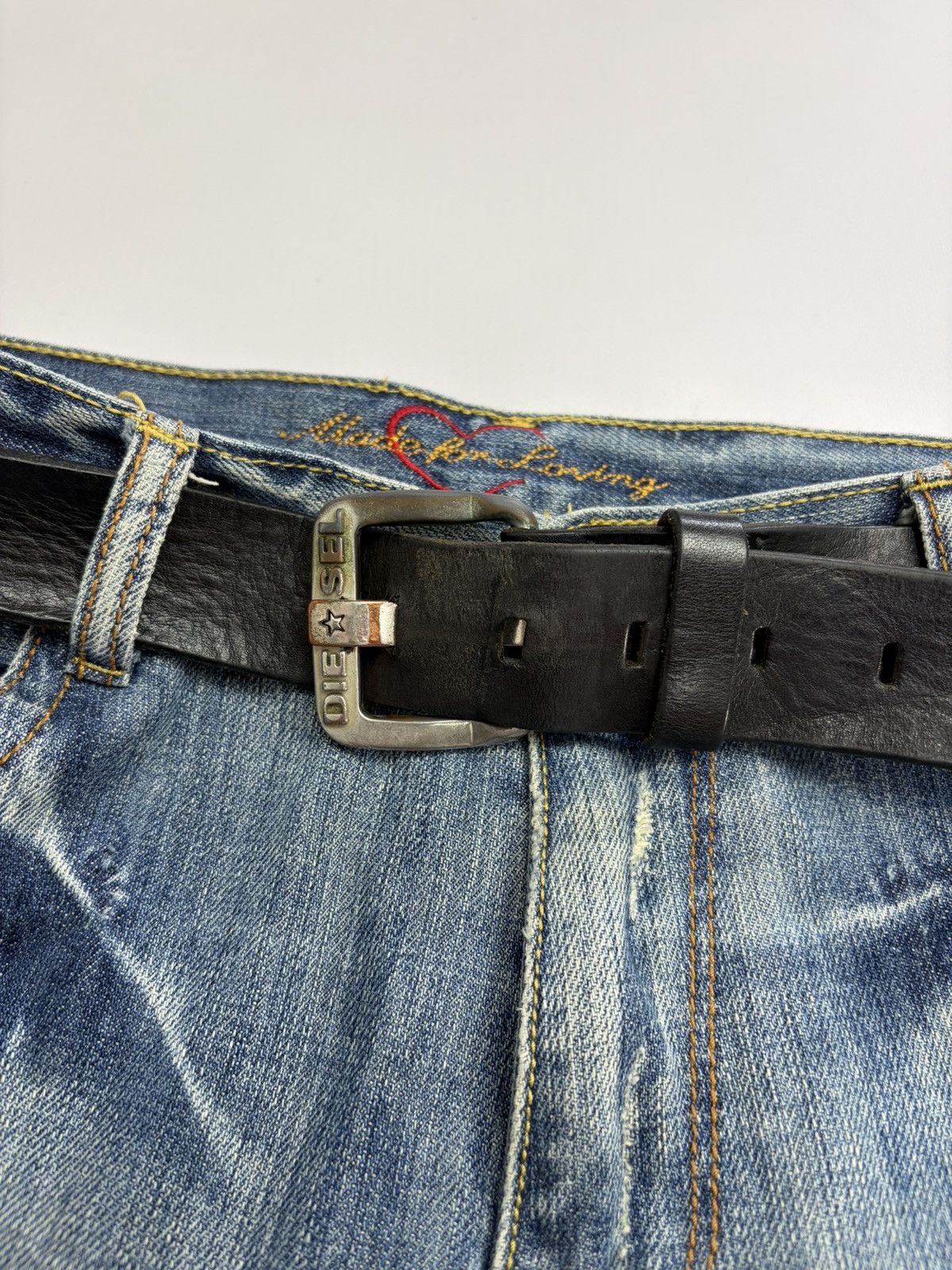 Diesel Vintage Diesel Belt Y2K Rhinestones Punk Leather size 34/36 Size 34 - 5 Thumbnail