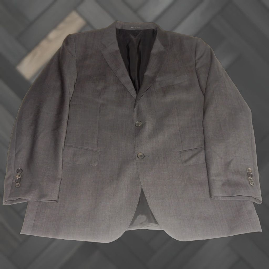 Hugo Boss VINTAGE HUGO BOSS Men's Wool Suit Jacket Pants 54 Gray 2-Piece Regular Size 38x32 Size 54R - 1 Thumbnail