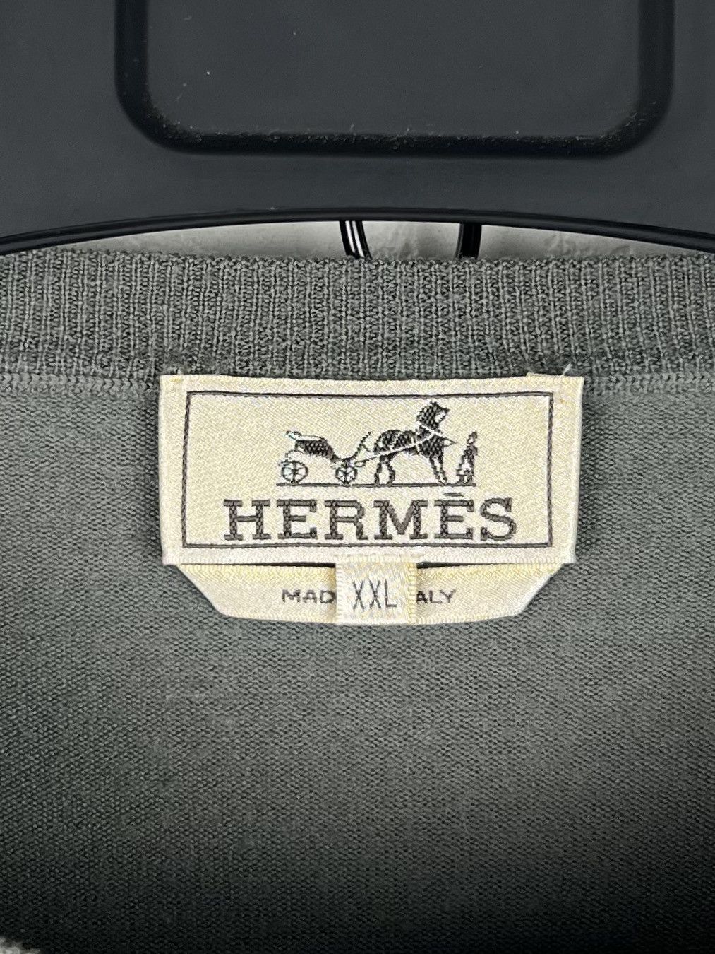 Hermes HERMES Sweater Crewneck Wool Monogram Textured H Gray Men's Size US XXL / EU 58 / 5 - 8 Thumbnail