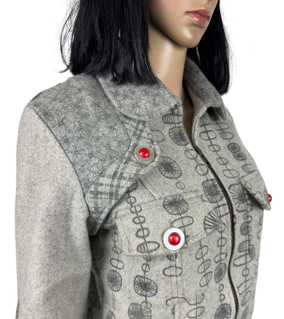 Designer Savage Culture Wool-Nylon Printed Jacket Full-Zip size M Size M / US 6-8 / IT 42-44 - 4 Thumbnail