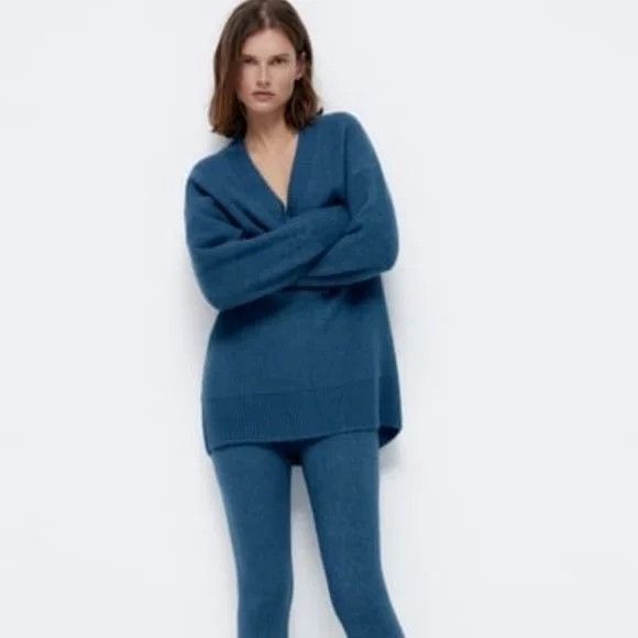 Zara Zara Knit Sweater & Leggings Set In Blue Green Size S / US 4 / IT 40 - 1 Thumbnail