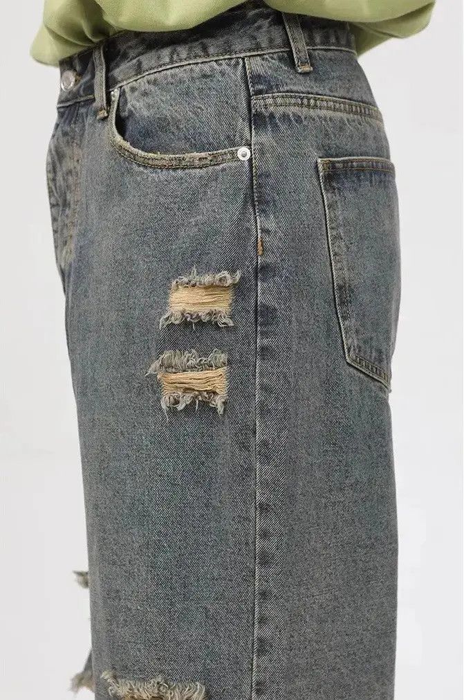 Japanese Brand Distressed denim hole jeans y2k pants Size US 30 / EU 46 - 4 Thumbnail