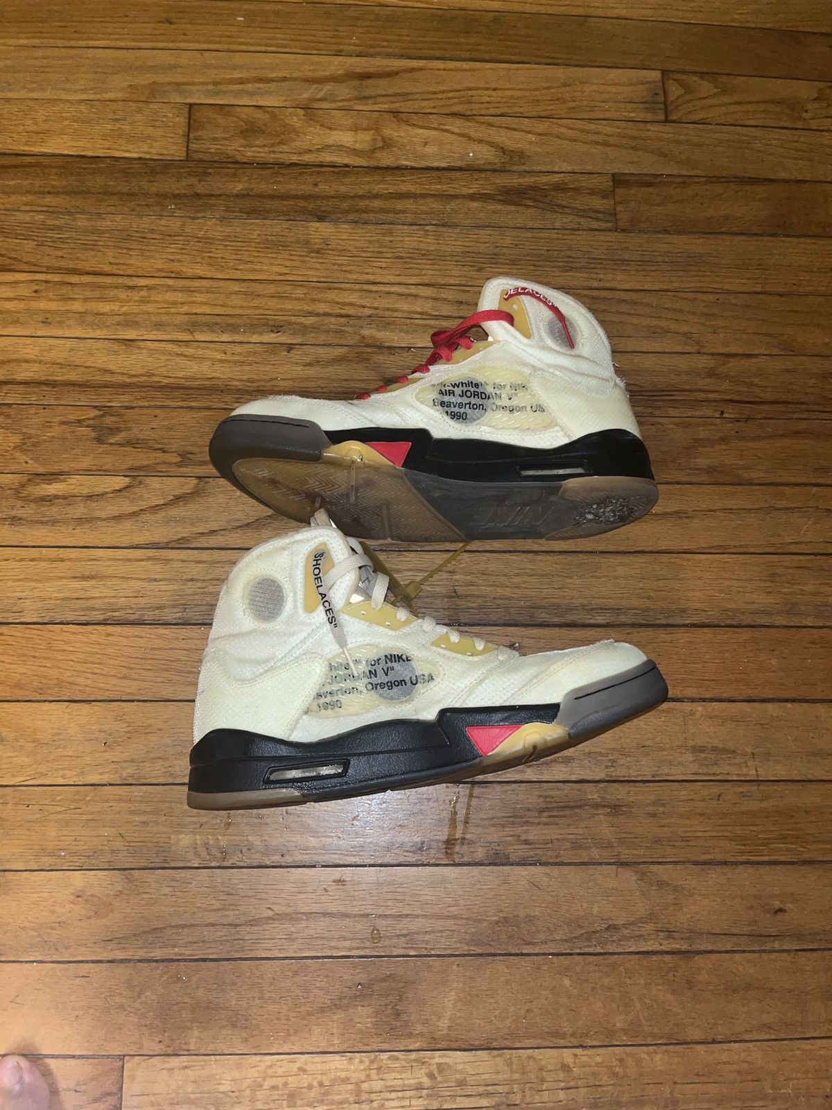 Jordan Brand Off White Off white x Jordan 5 sail size 12 Grailed