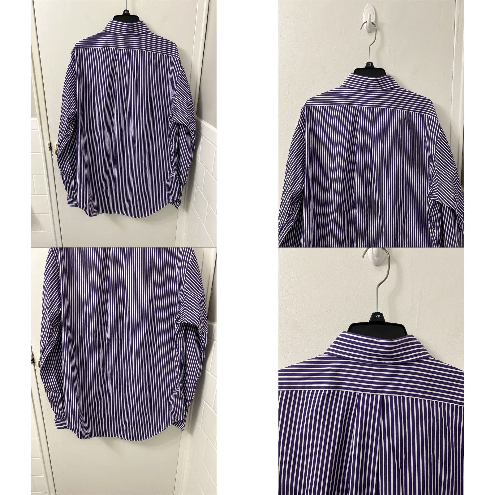 Ralph Lauren VINTAGE Ralph Lauren Shirt Mens L Purple White Striped Oxford Classic Button Down Size US L / EU 52-54 / 3 - 8 Thumbnail