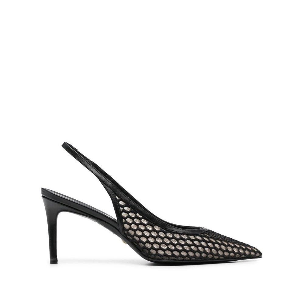STUART WEITZMAN BLACK STUART 75 SLINGBACK PUMP SIZE 37.5