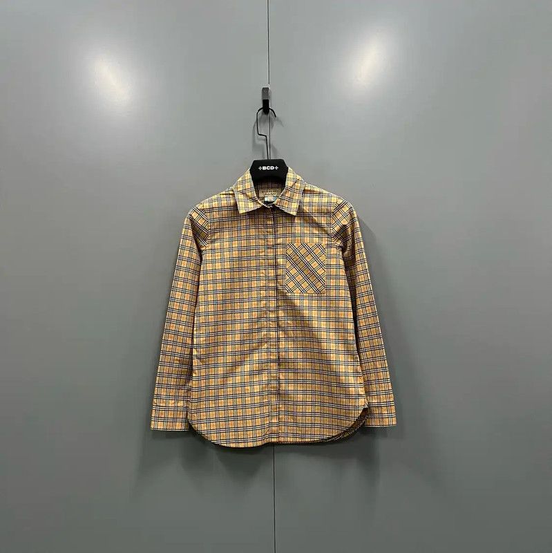 Burberry Burberry Khaki Checked Long Sleeve Shirt Size ONE SIZE - 1 Thumbnail