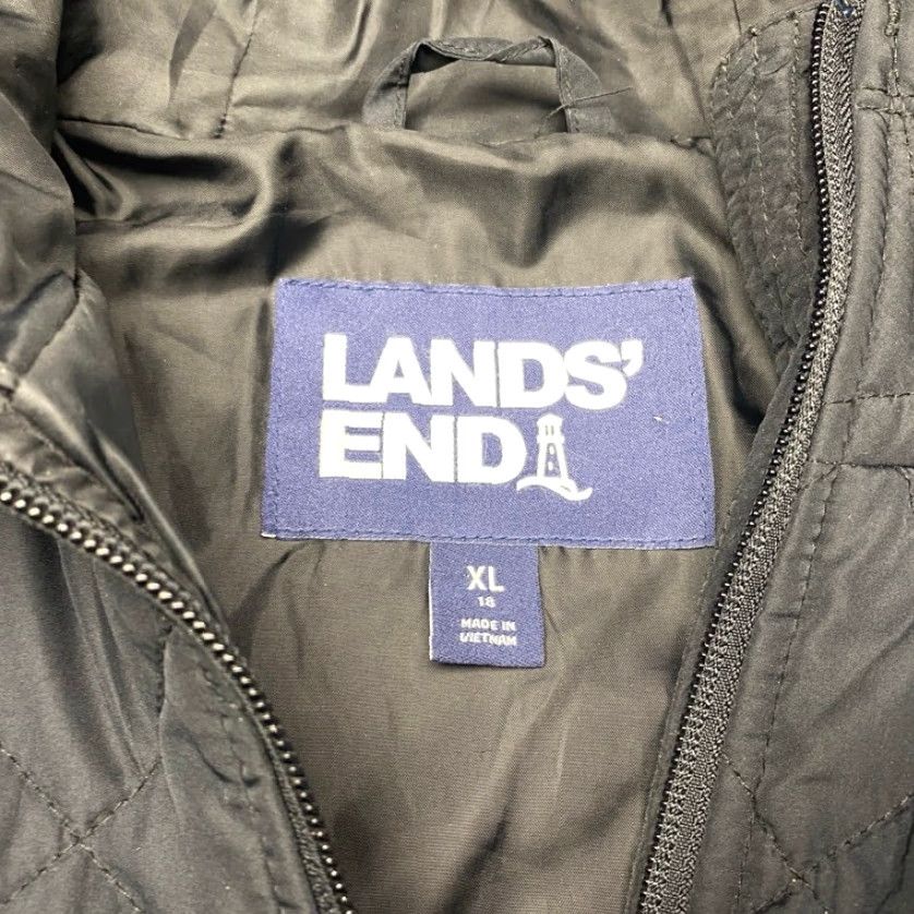 Lands' End Lands End Hooded Jacket Mens XL Black Packable Quilted Lightweight 8139 Size US XL / EU 56 / 4 - 5 Thumbnail