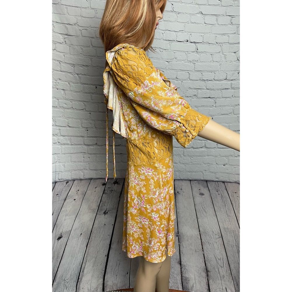 Free People NWT New Free People Yellow Lucie Mini Dress Size 6 Size M / US 6-8 / IT 42-44 - 3 Thumbnail