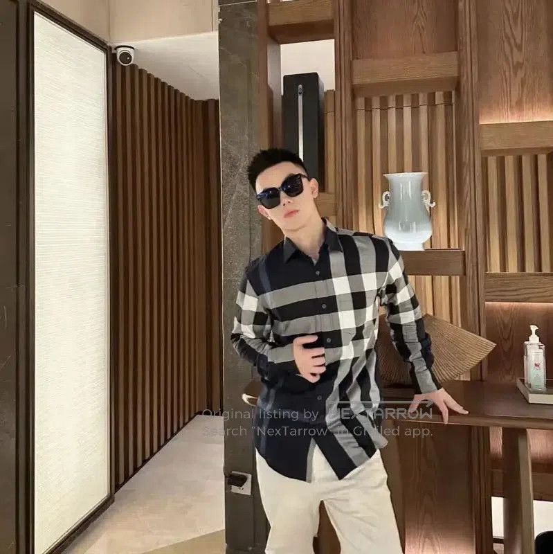 Burberry Burberry Blue Cotton Blend Check Embroidered Shirt. Size XXS / US 00 / IT 34 - 6 Thumbnail
