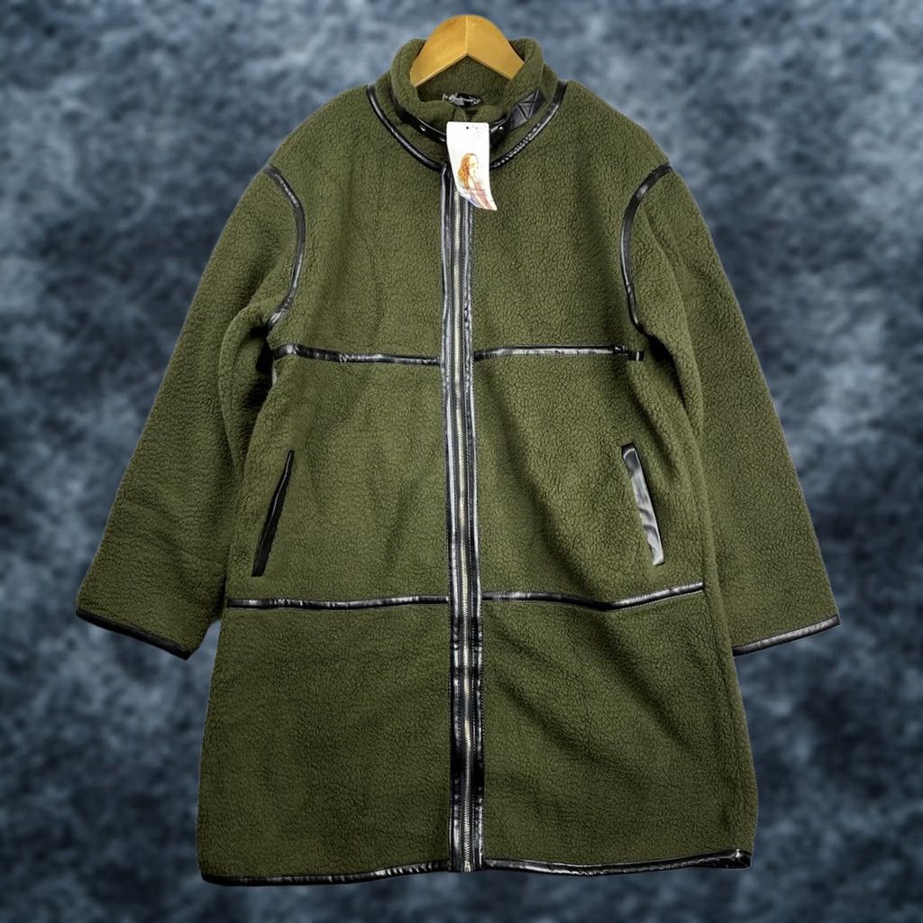 Vintage Pretty Garden Jacket Womens L Green Fleece Sherpa Hooded Long Zip Winter Coat Modern Piping Casual Mens? Women Size L / US 10 / IT 46 - 1 Thumbnail