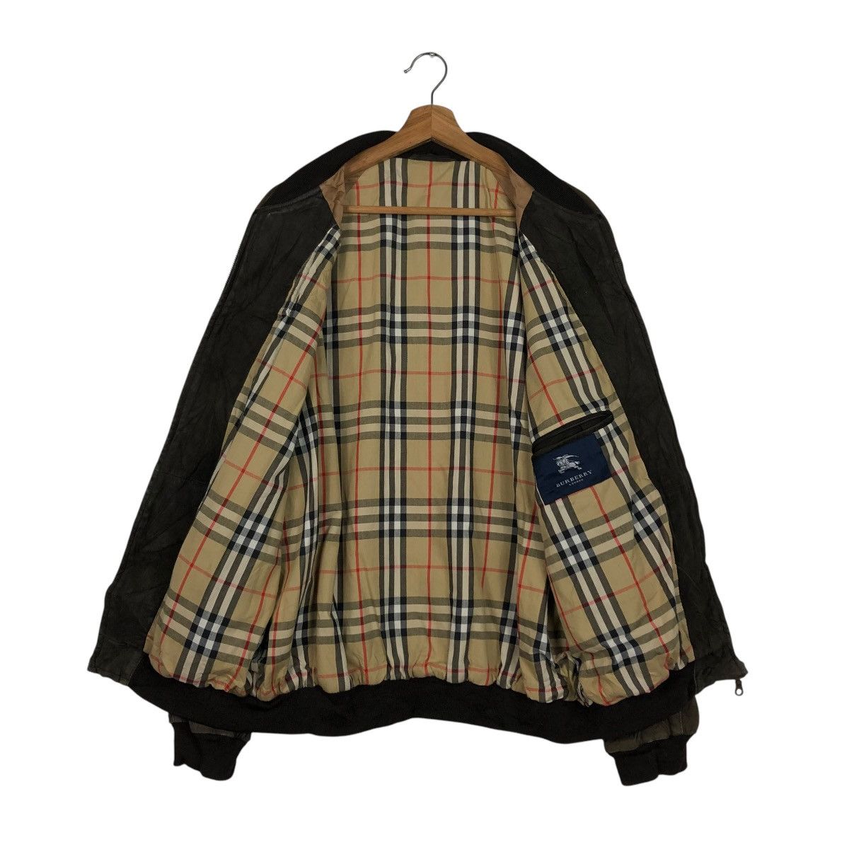 Burberry 🔥VINTAGE LEATHER JACKET BURBERRY LONDON NOVA CHECK BLANKET Size US M / EU 48-50 / 2 - 15 Thumbnail