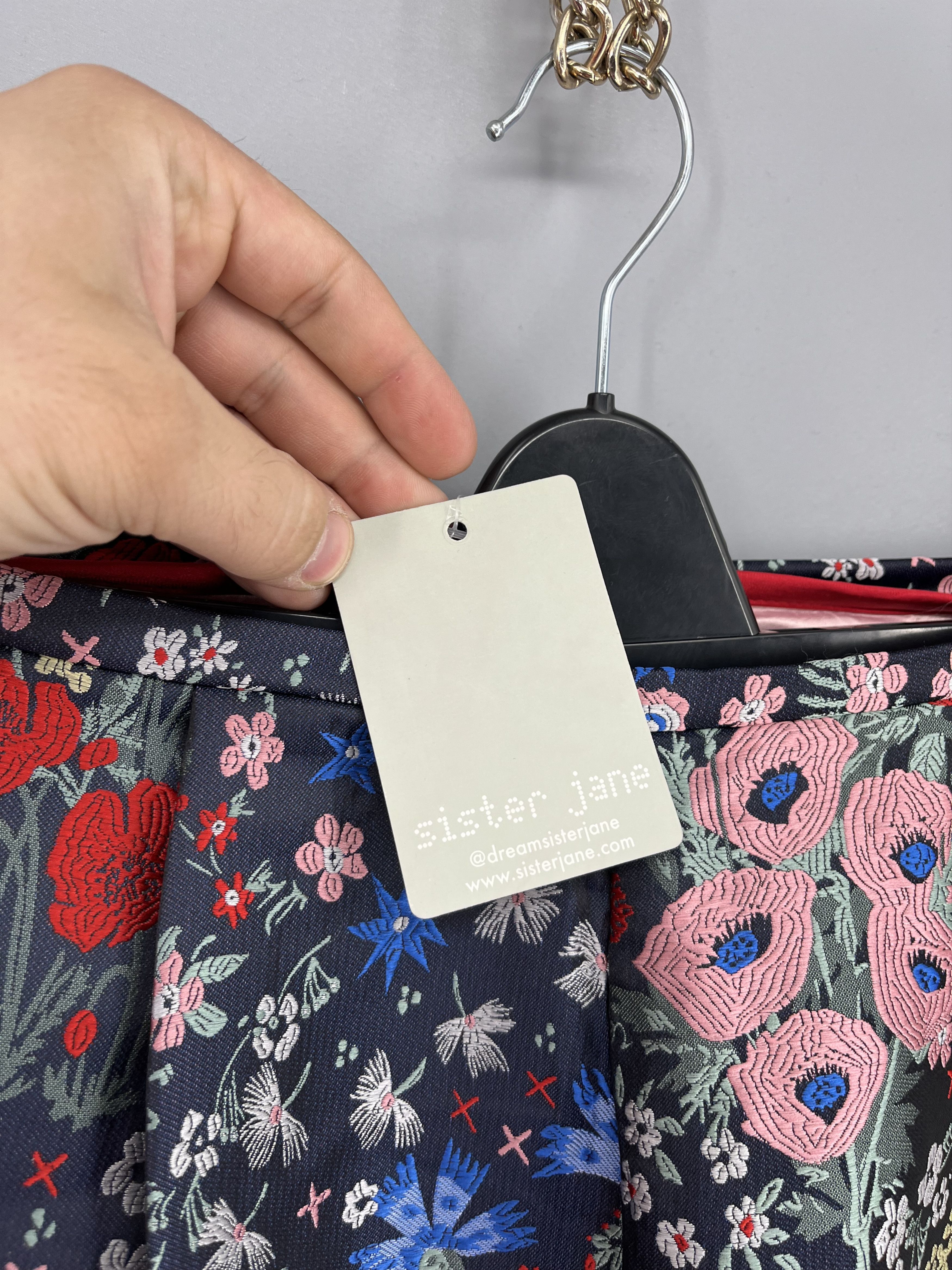 Vintage NEW SISTER JANE Floral Jacquard Trousers Size 30" / US 8 / IT 44 - 6 Thumbnail