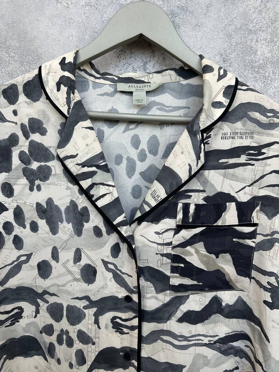 Allsaints AllSaints Pajama Esma Oniyuri PJ Ecru Zebra Pattern Shirt Size S / US 4 / IT 40 - 4 Thumbnail
