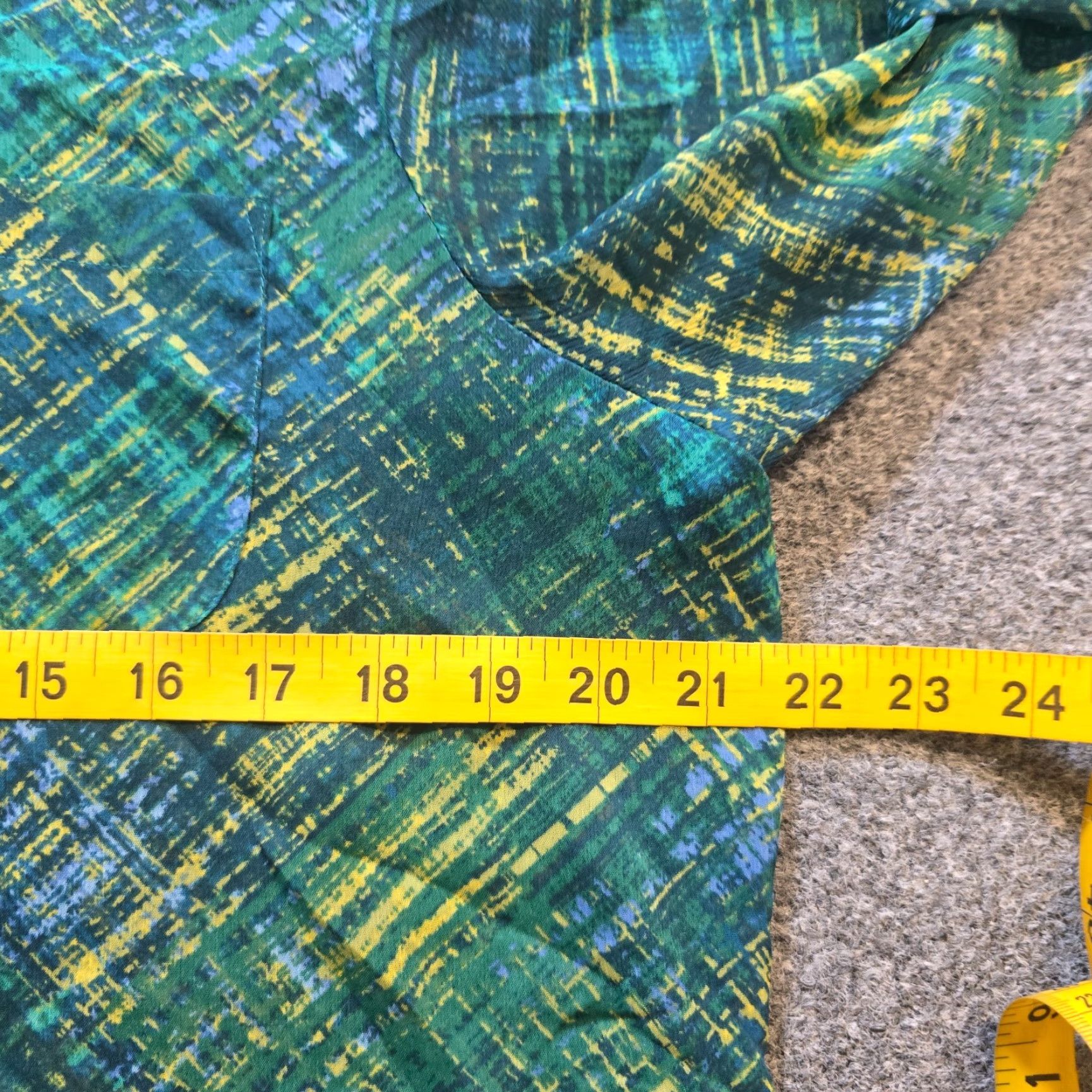 J. Jill J. Jill Top Womens Petite Large Green Plaid Sheer Long Sleeve Button Casual Size L / US 10 / IT 46 - 5 Thumbnail