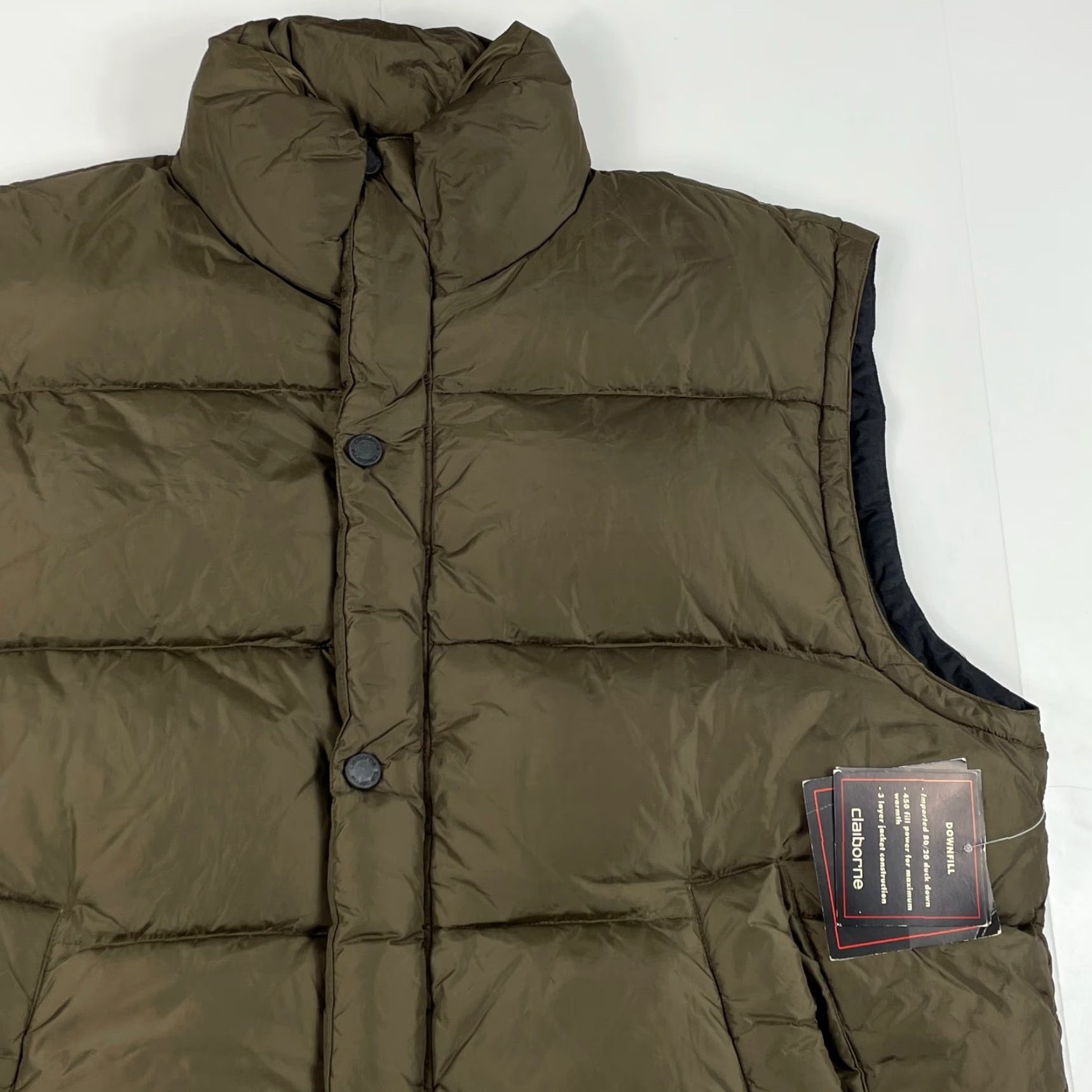 Liz Claiborne Claiborne Vest Mens XL Brown Down Puffer Full Zip Outdoor Hiking Skiing Camp Casual Workwear Womens? Size US XL / EU 56 / 4 - 3 Thumbnail