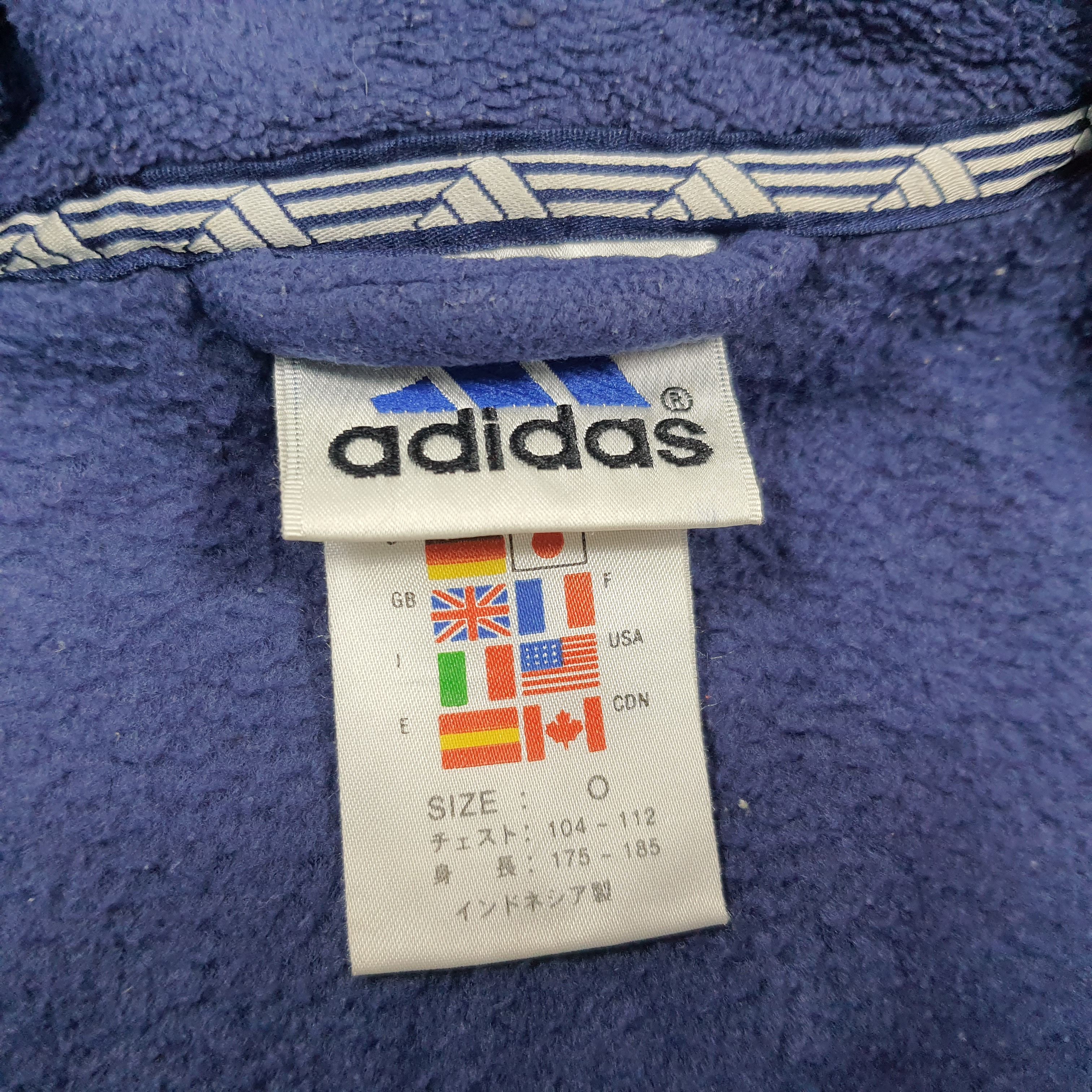 Adidas Vintage 90s Adidas Track Jacket Fleece Full Zip Custom Y's Size US L / EU 52-54 / 3 - 6 Thumbnail