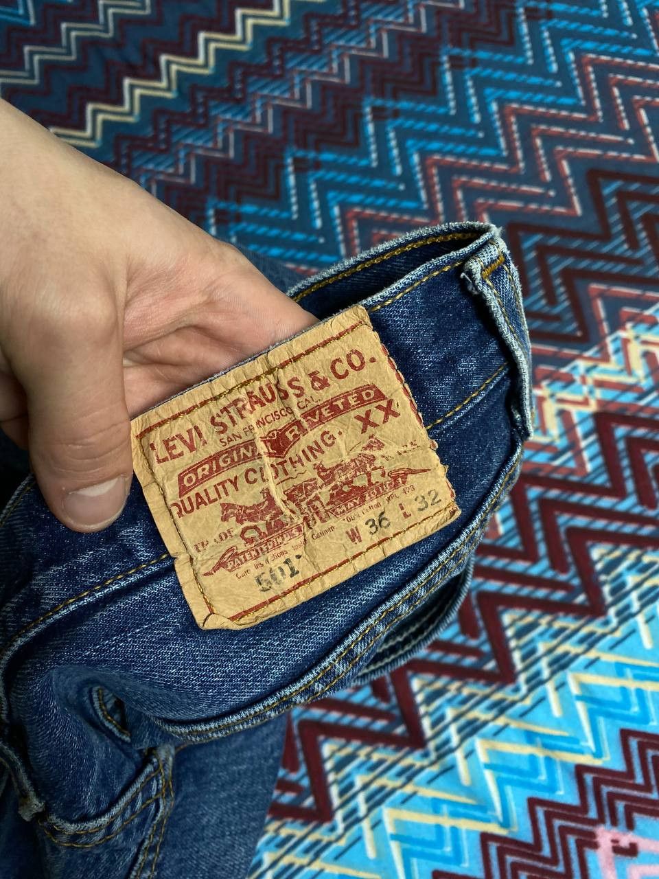 Levi's × Vintage Vintage CRAZY Faded Levi's 501 Denim Jeans Size US 36 / EU 52 - 5 Thumbnail