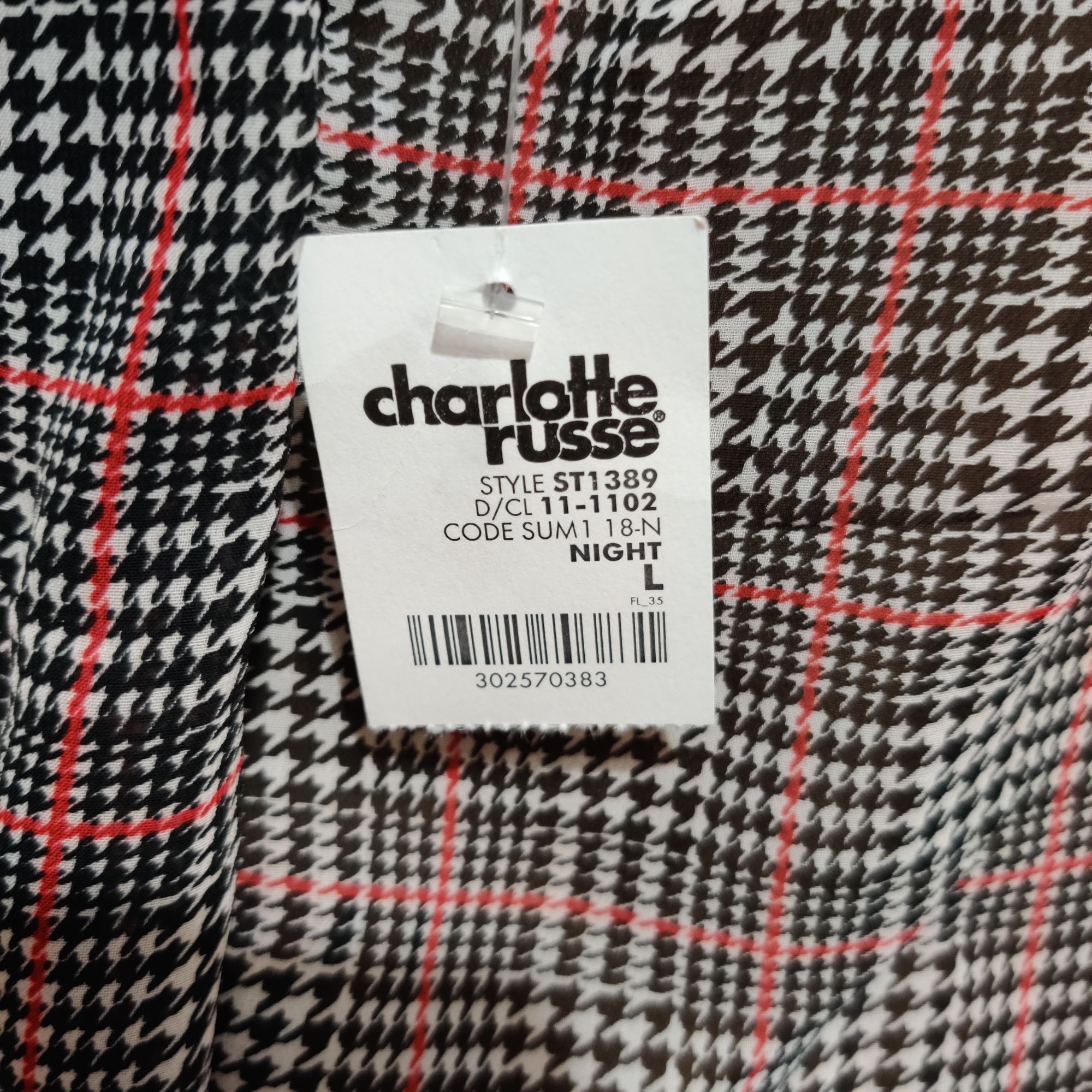 Other Charlotte Russe Womens Juniors Top Cami Black Red White Houn Size L / US 10 / IT 46 - 6 Thumbnail